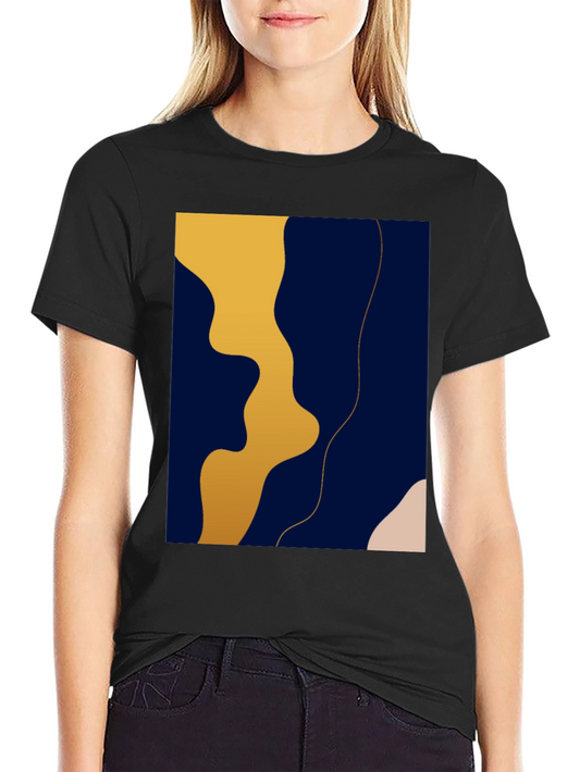 Modern Abstract Graphic Black T-Shirt