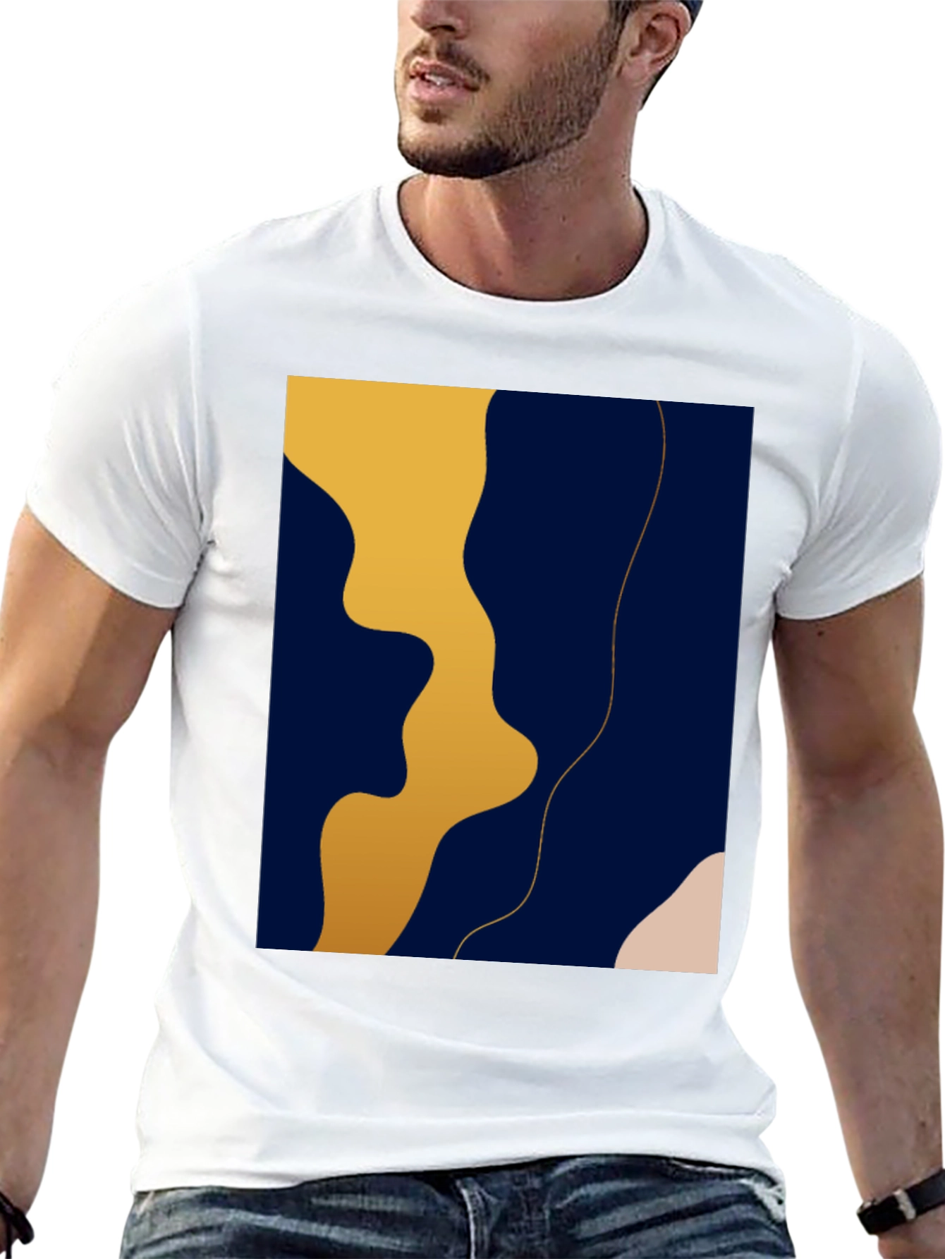 Modern Abstract Graphic Black T-Shirt