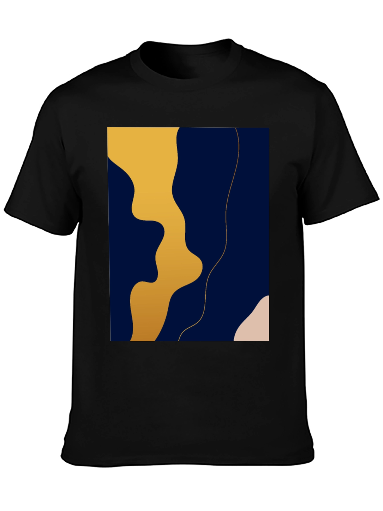Modern Abstract Graphic Black T-Shirt