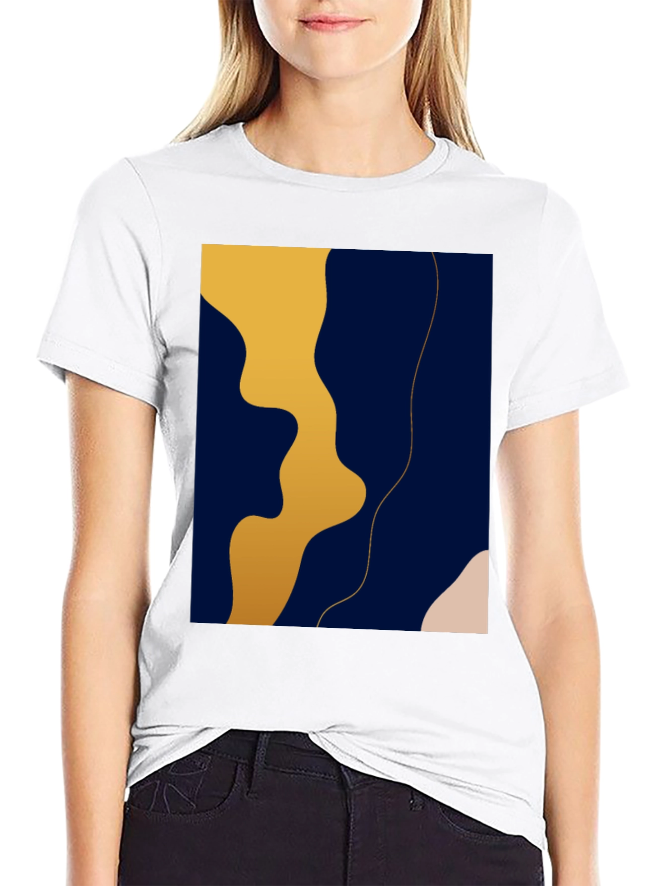 Modern Abstract Graphic Black T-Shirt