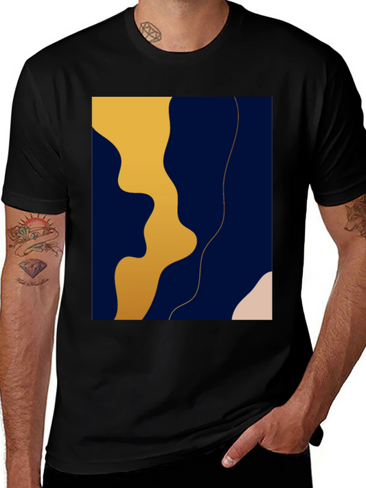Modern Abstract Graphic Black T-Shirt