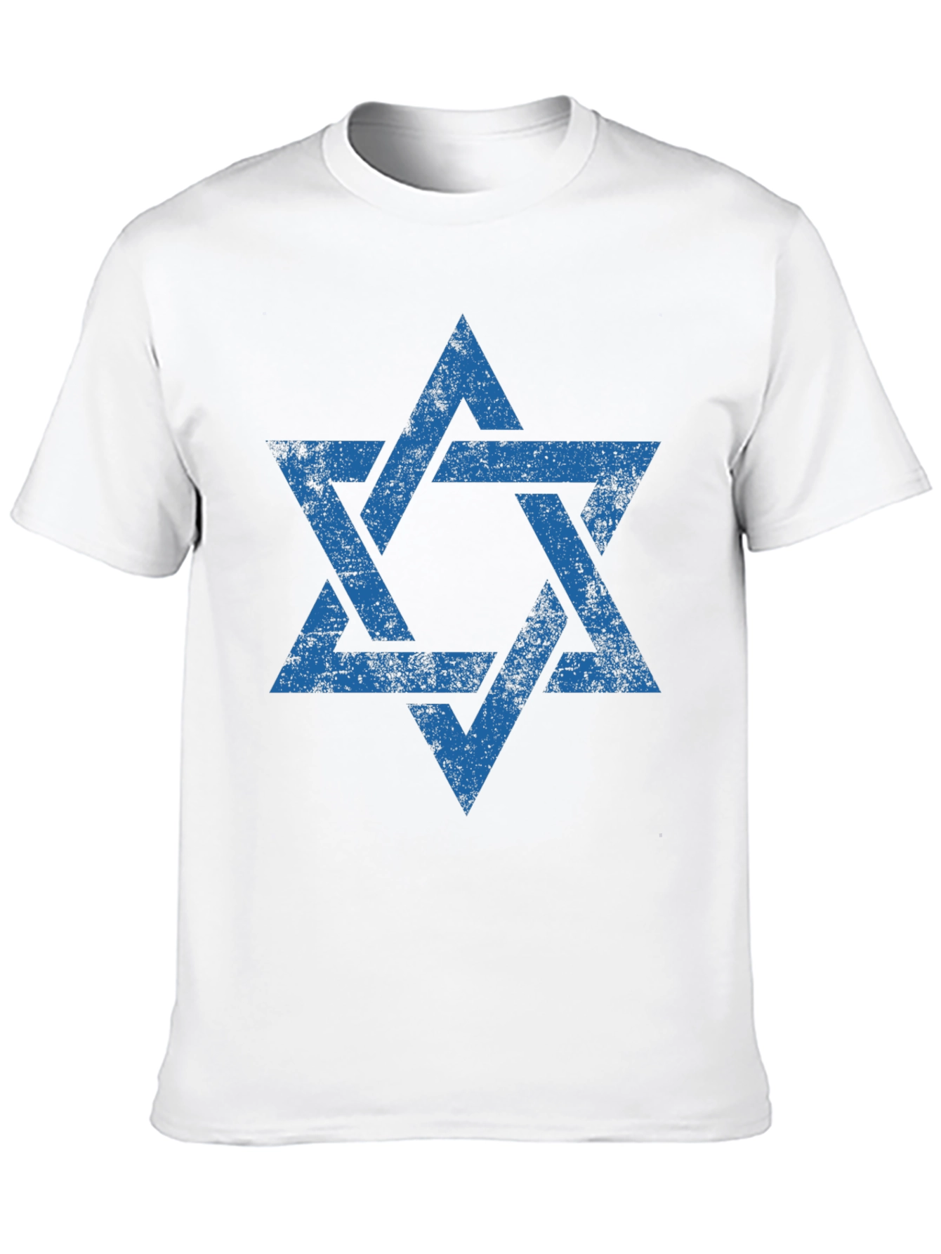 Distressed Star of David Graphic Tee - Black