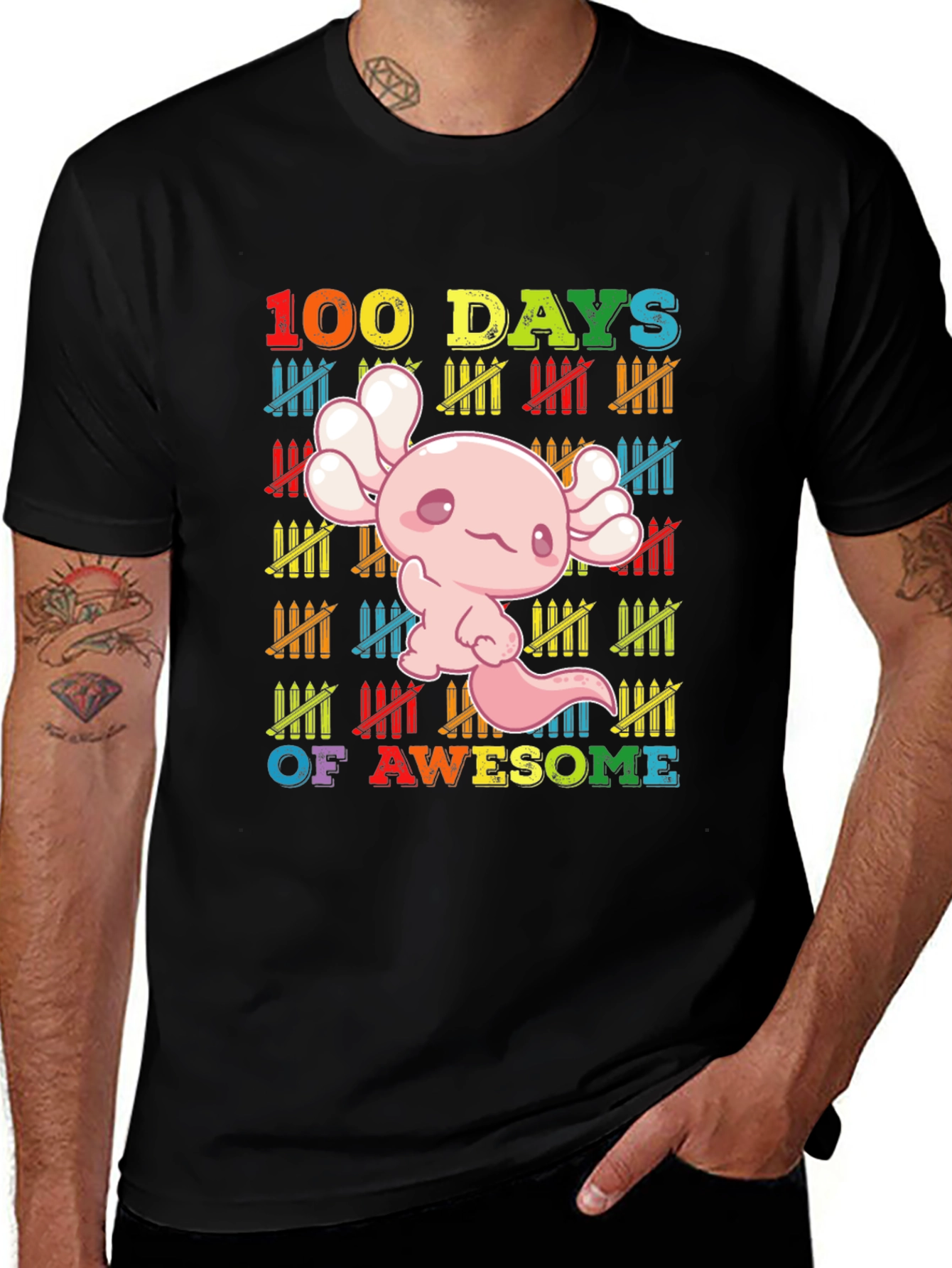 100 Days of Awesome Axolotl T-Shirt