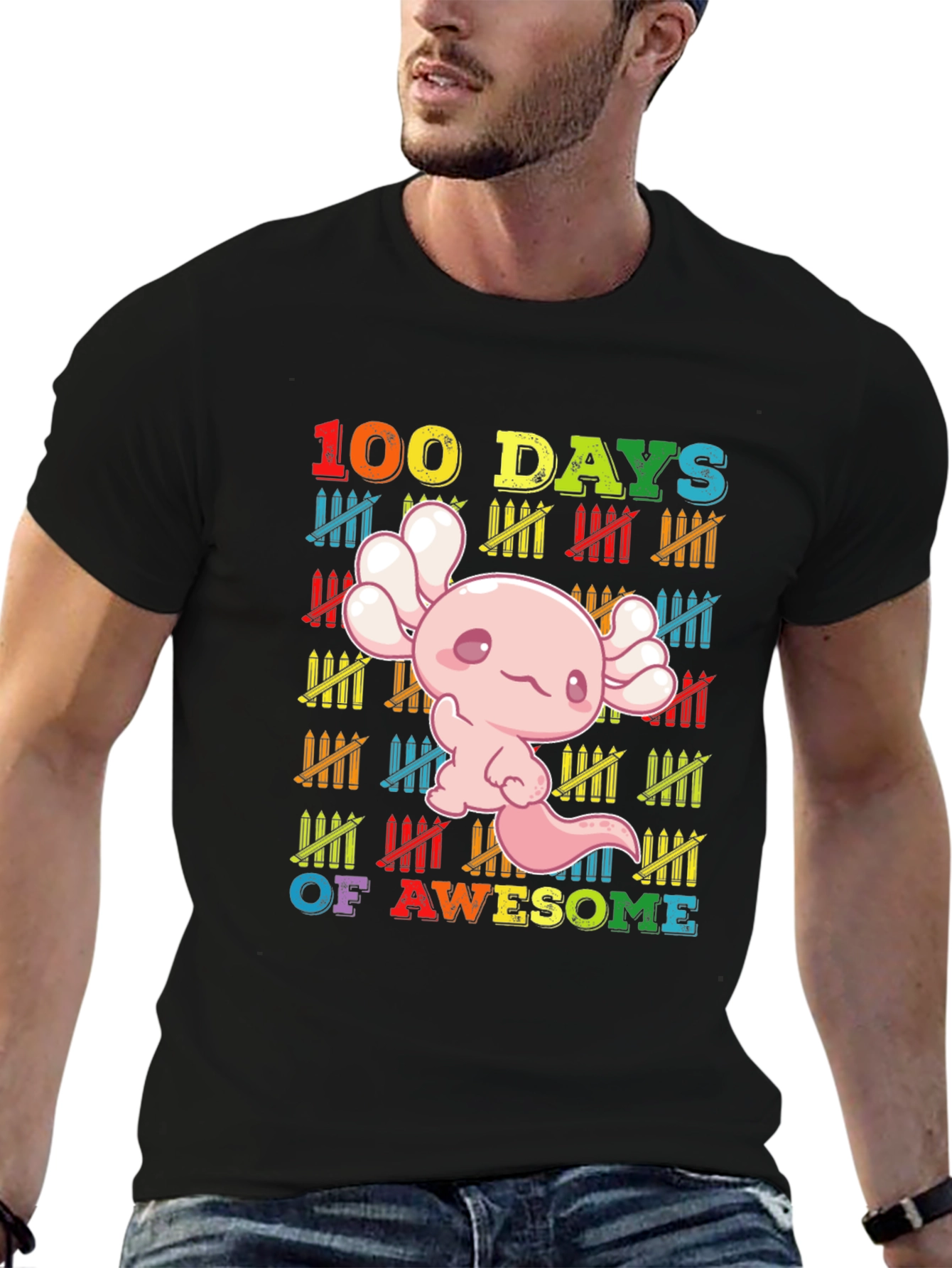 100 Days of Awesome Axolotl T-Shirt