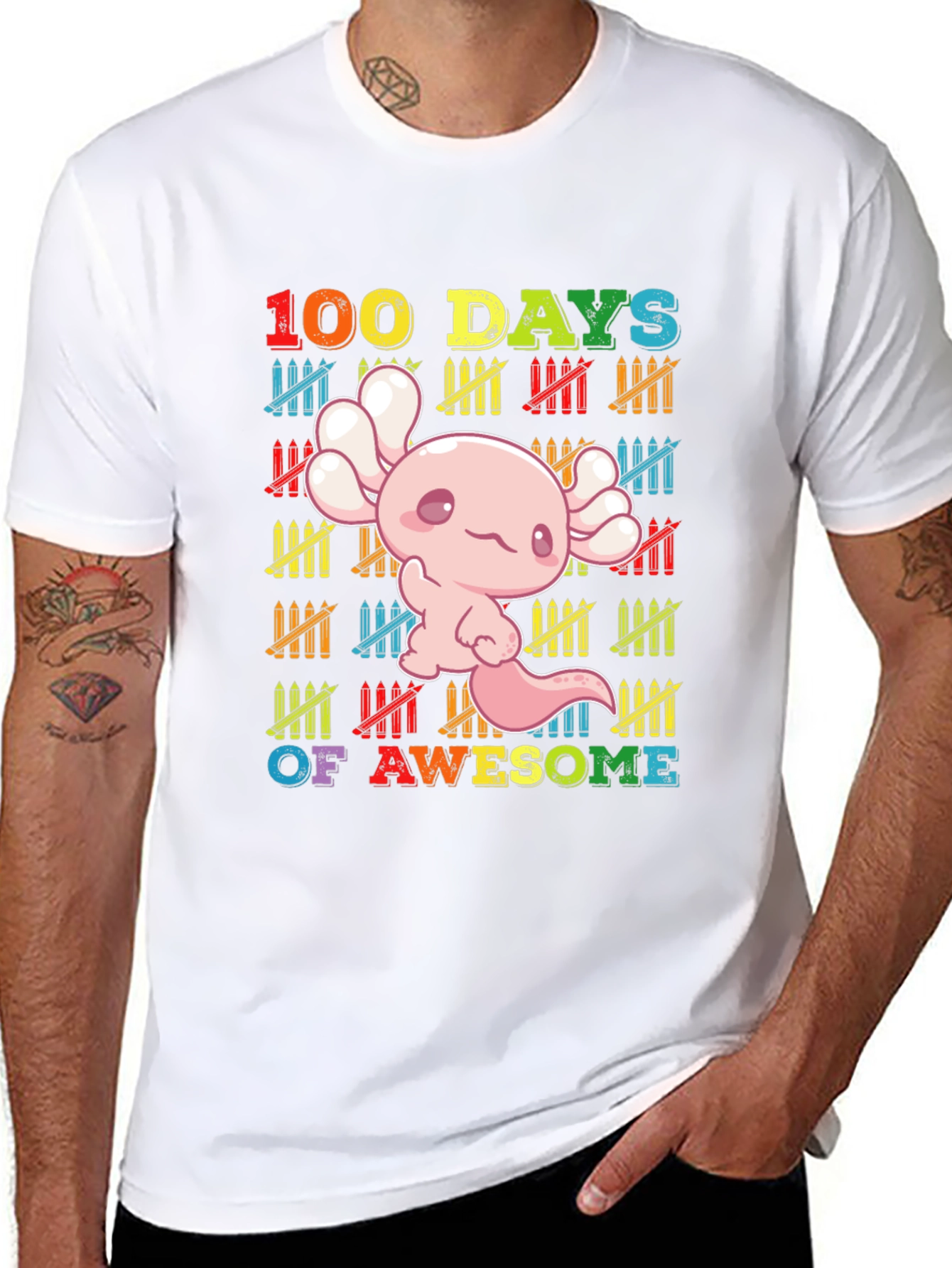100 Days of Awesome Axolotl T-Shirt
