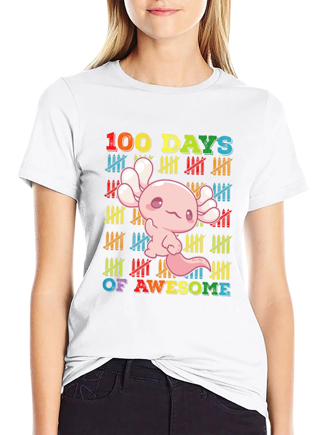 100 Days of Awesome Axolotl T-Shirt