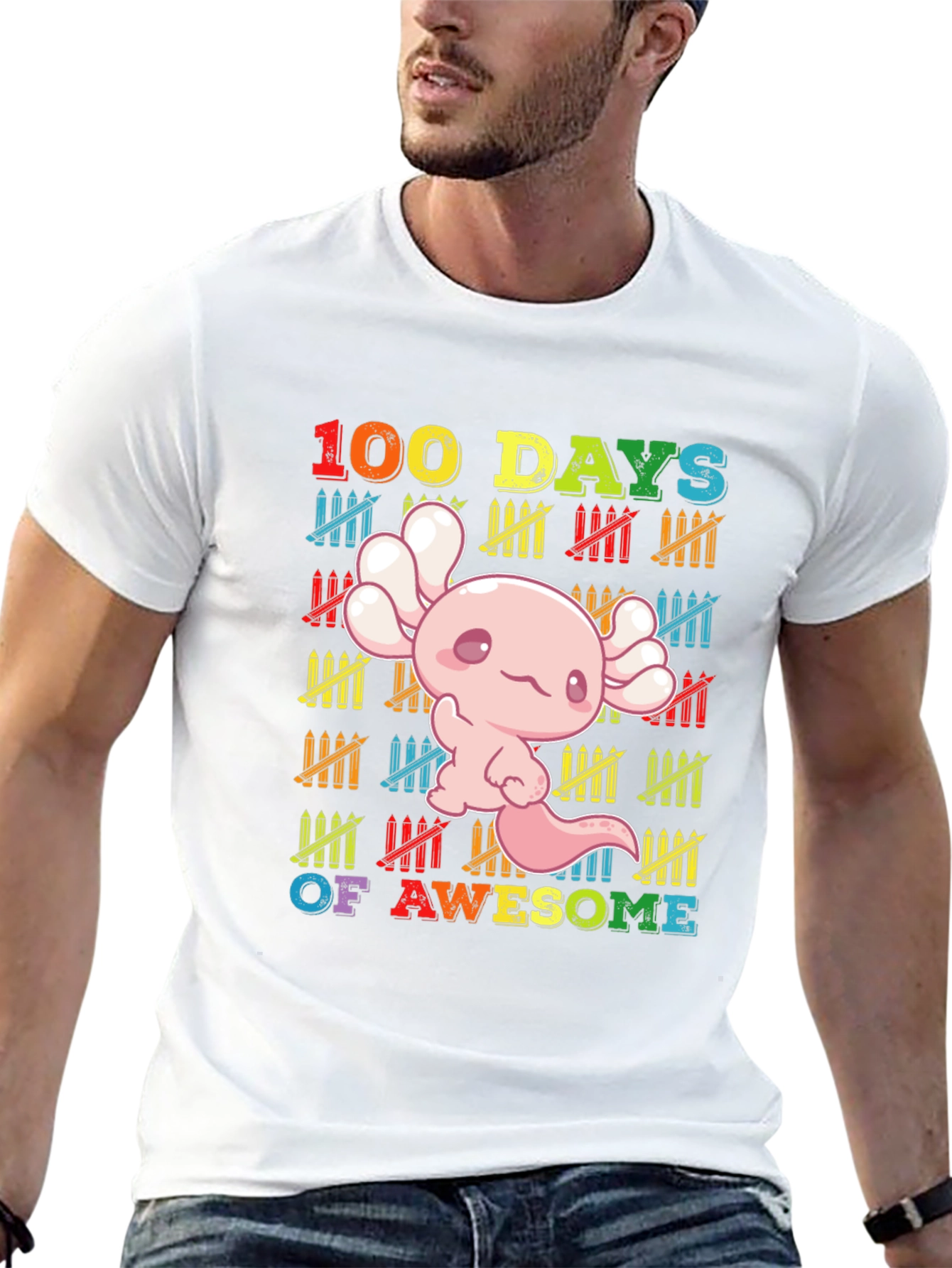 100 Days of Awesome Axolotl T-Shirt