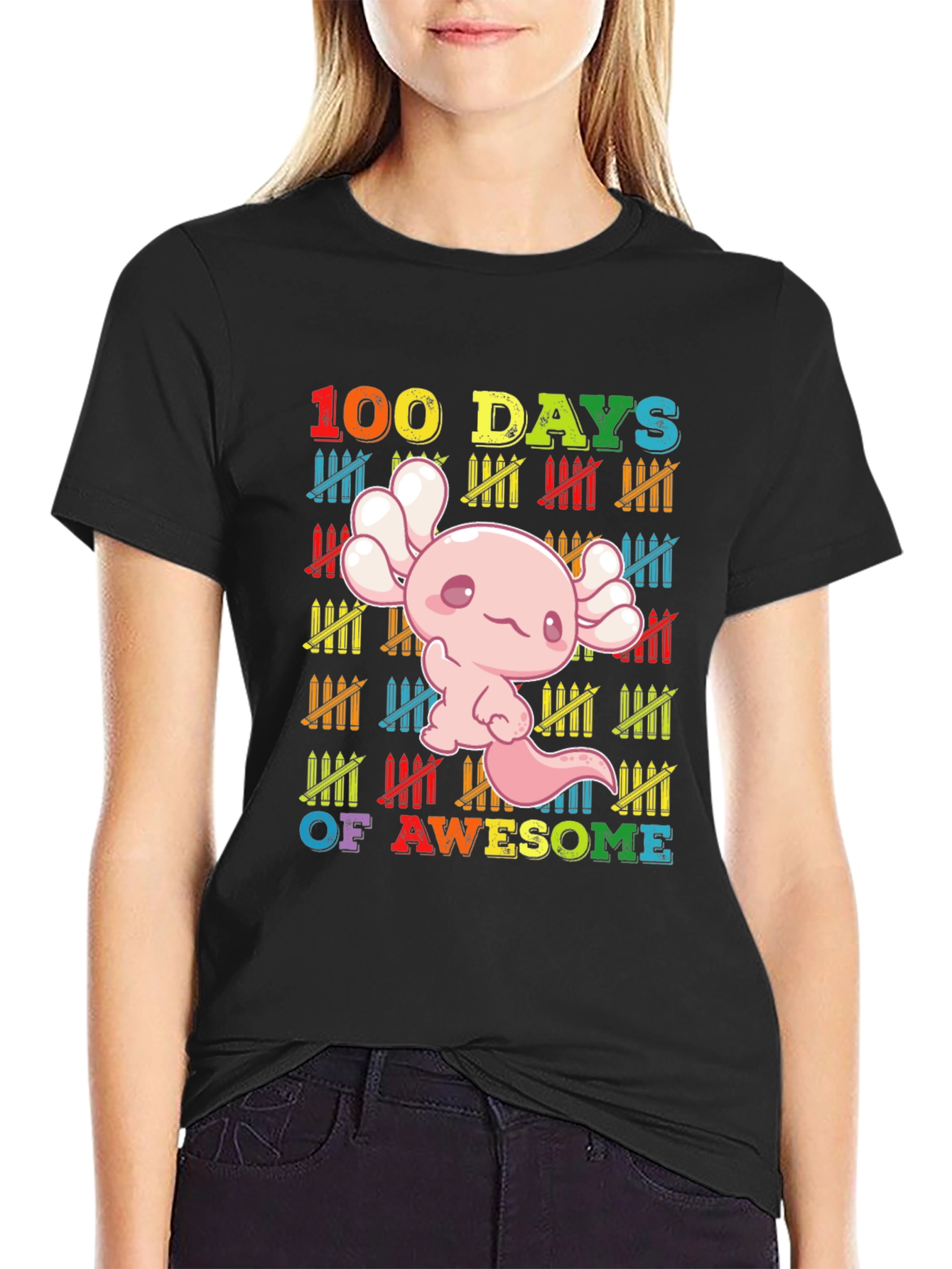 100 Days of Awesome Axolotl T-Shirt