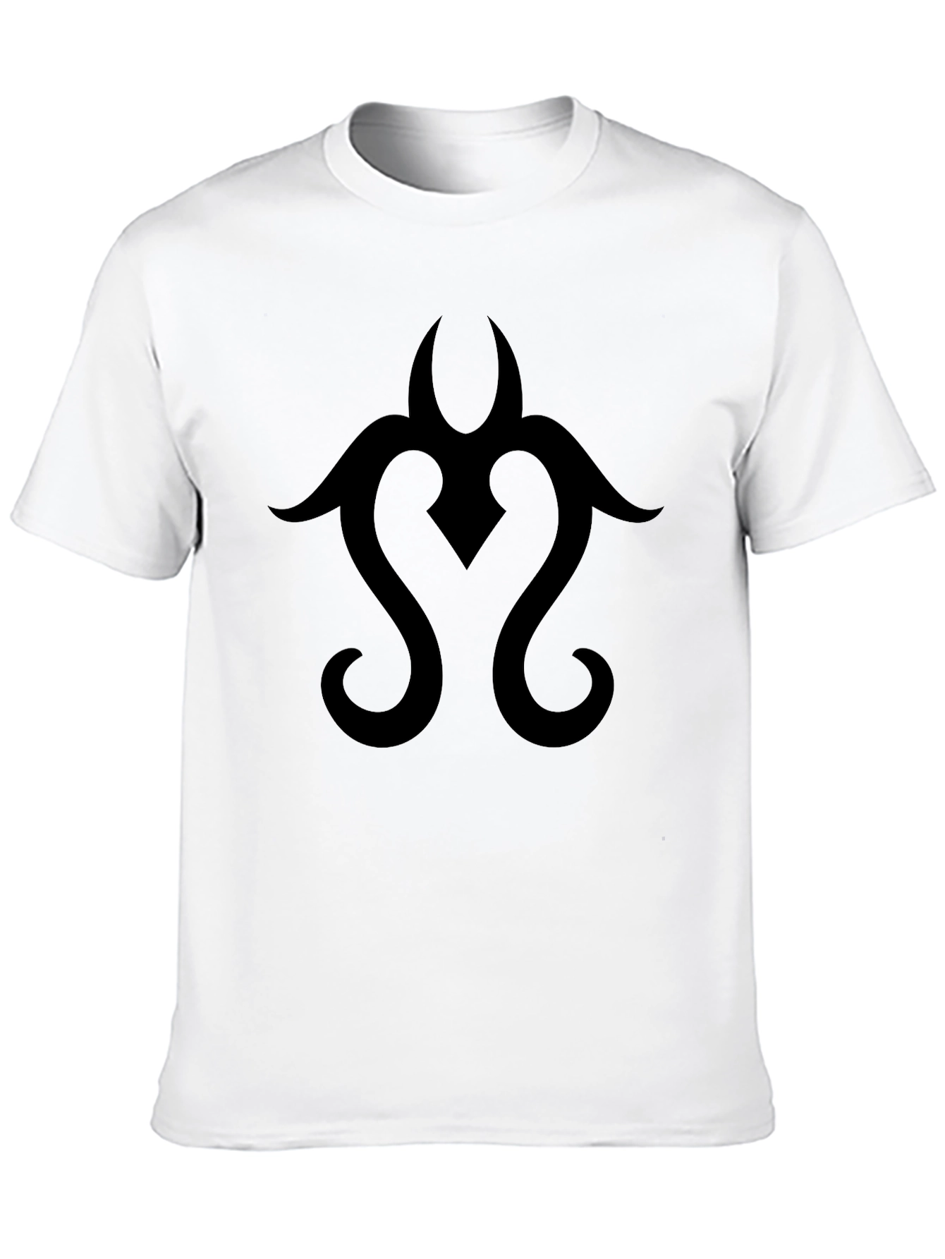 Black Tribal Design Graphic Tee Casual Cotton T-Shirt