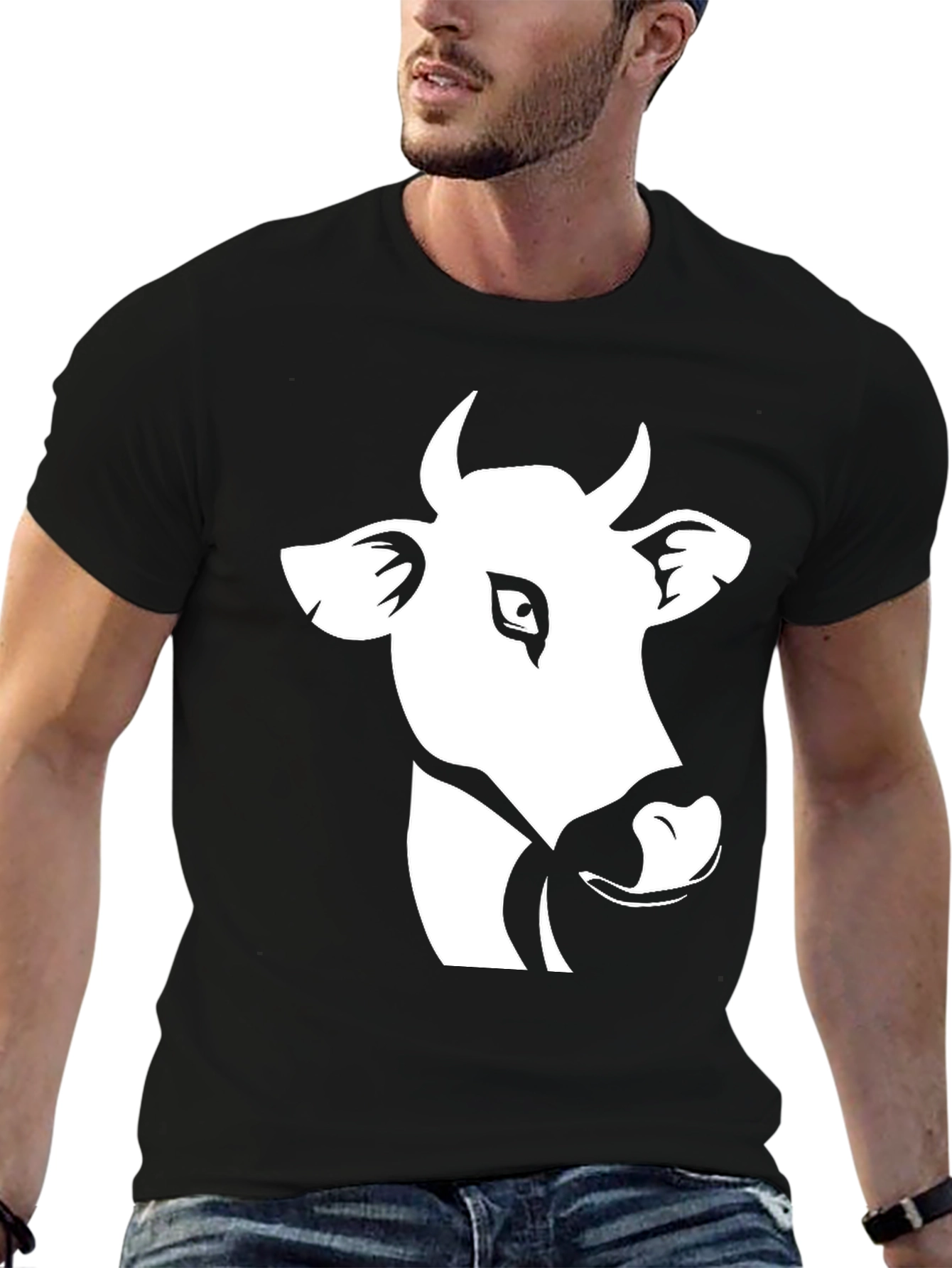 Cow Graphic Black T-Shirt