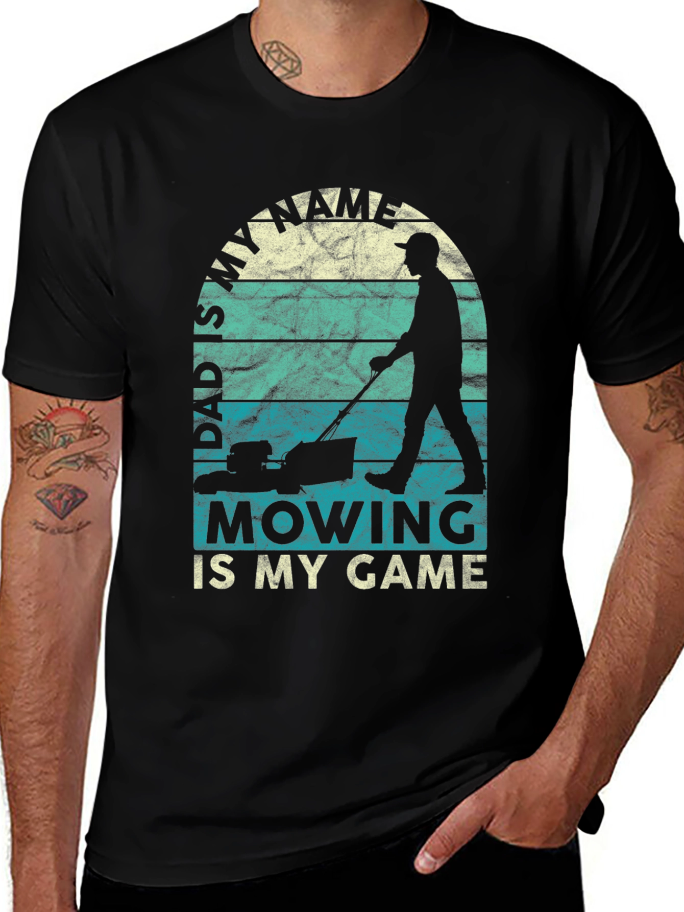 Dads My Name Mowing Is My Game Graphic Tee