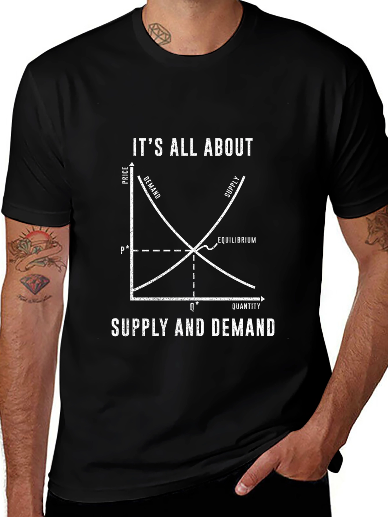 Economics T-Shirt - Supply & Demand Graph