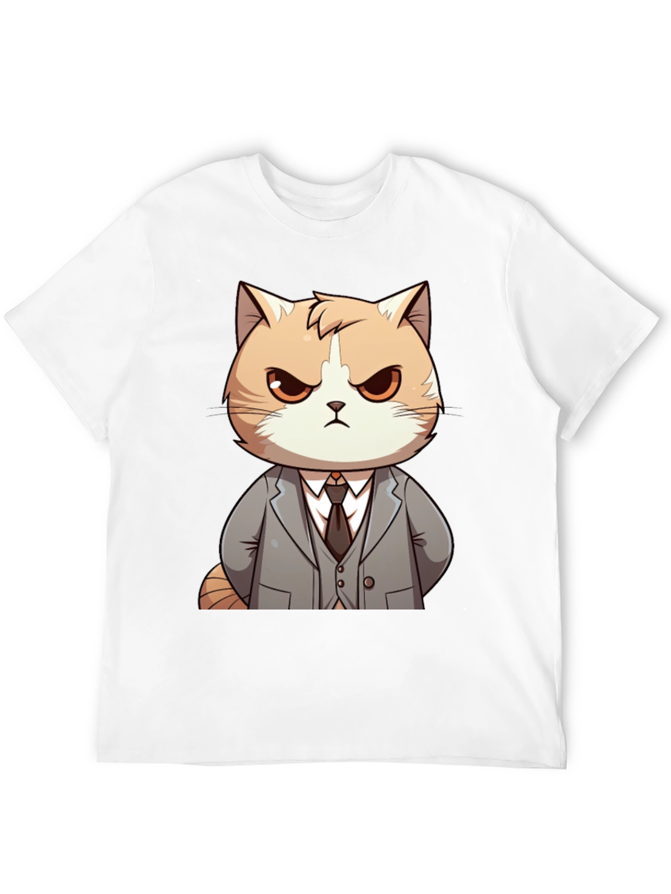 Cat Boss T-Shirt: Funny Cartoon Kitten in Suit