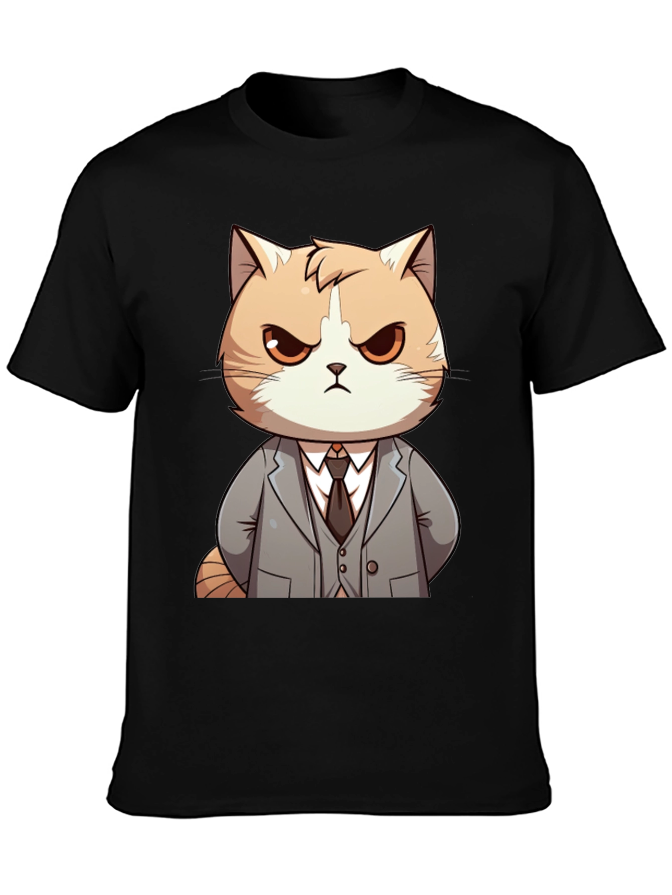 Cat Boss T-Shirt: Funny Cartoon Kitten in Suit