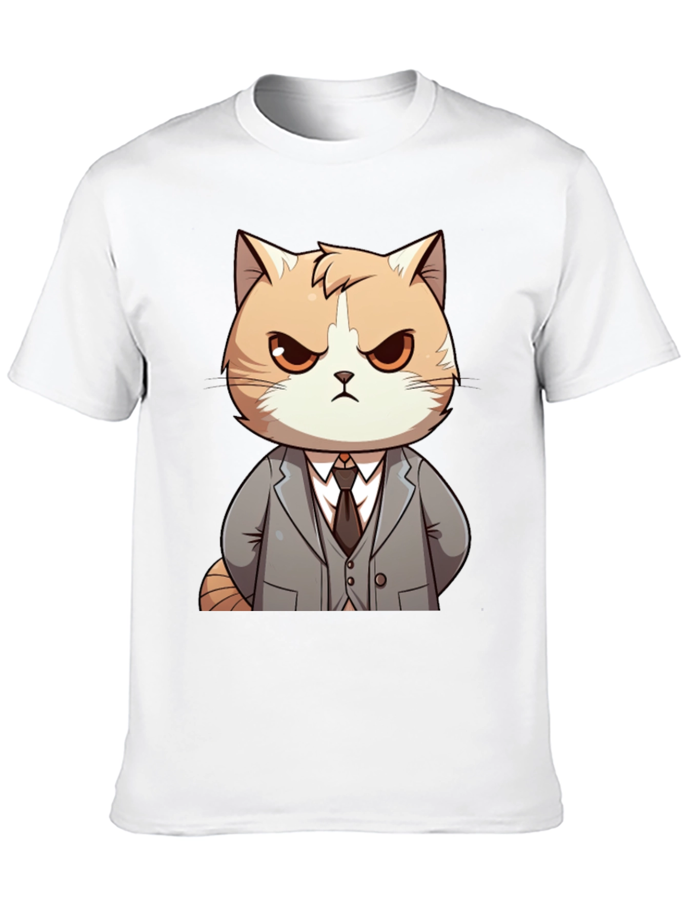 Cat Boss T-Shirt: Funny Cartoon Kitten in Suit