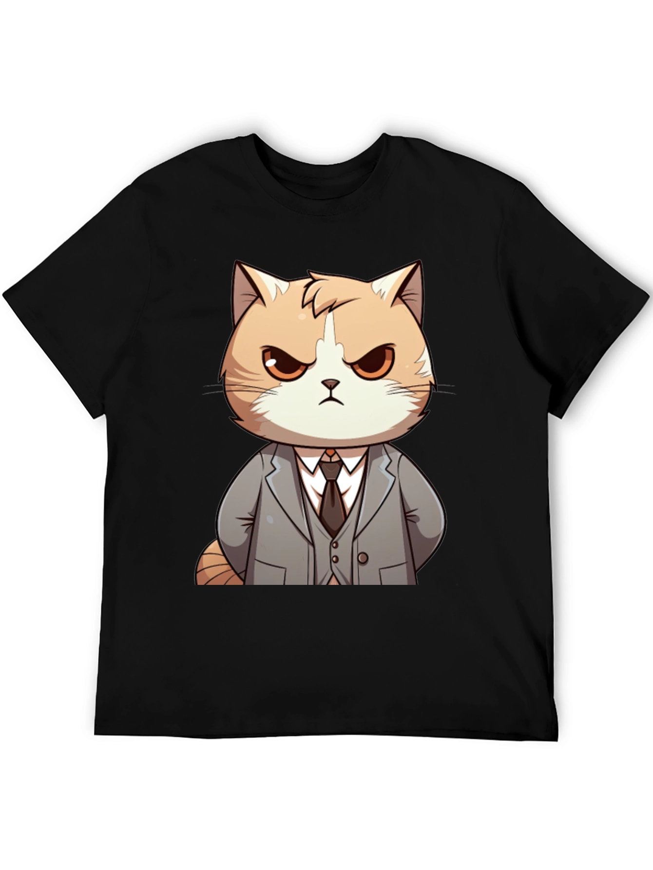Cat Boss T-Shirt: Funny Cartoon Kitten in Suit