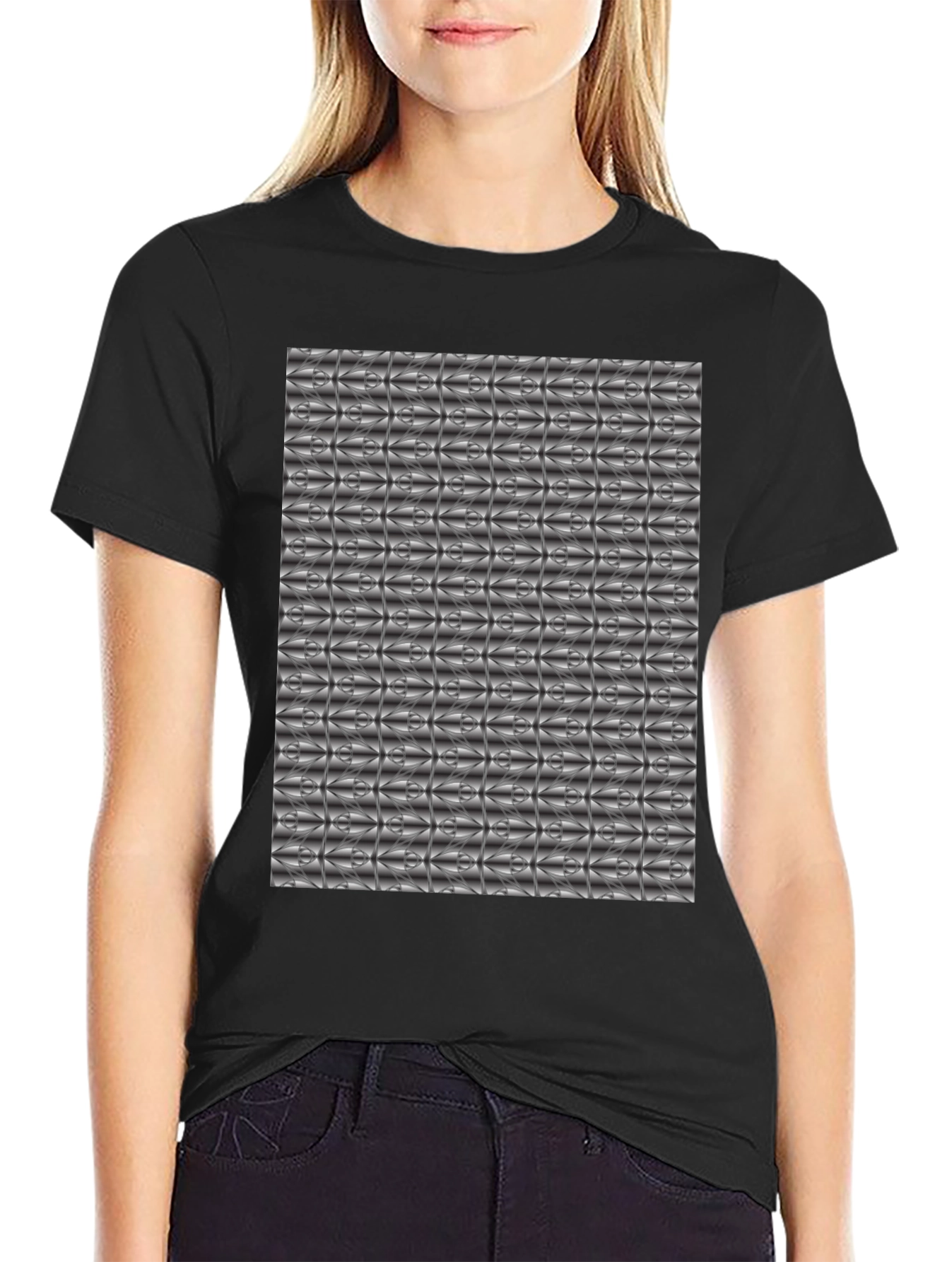 Abstract Pattern Black T-Shirt