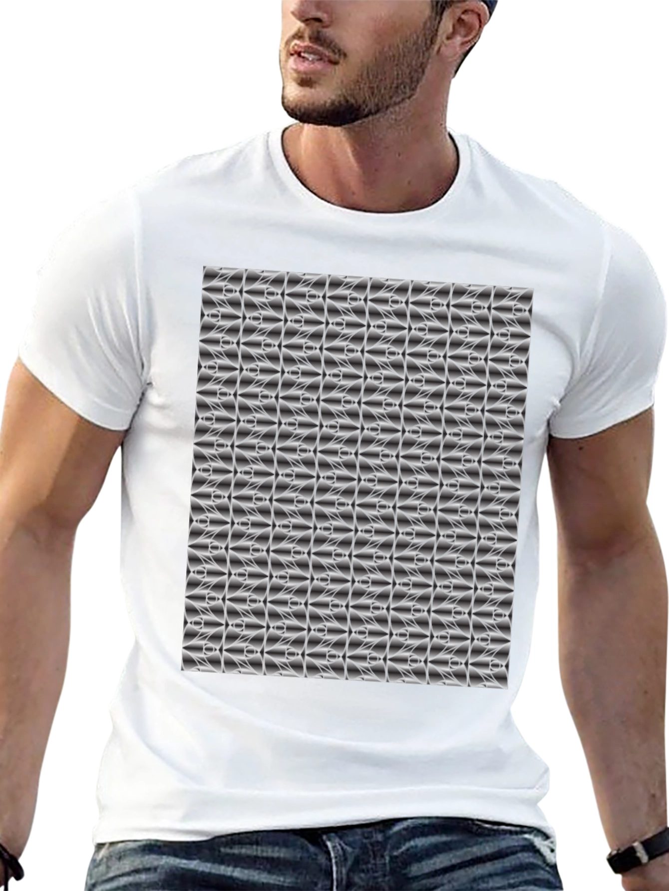 Abstract Pattern Black T-Shirt