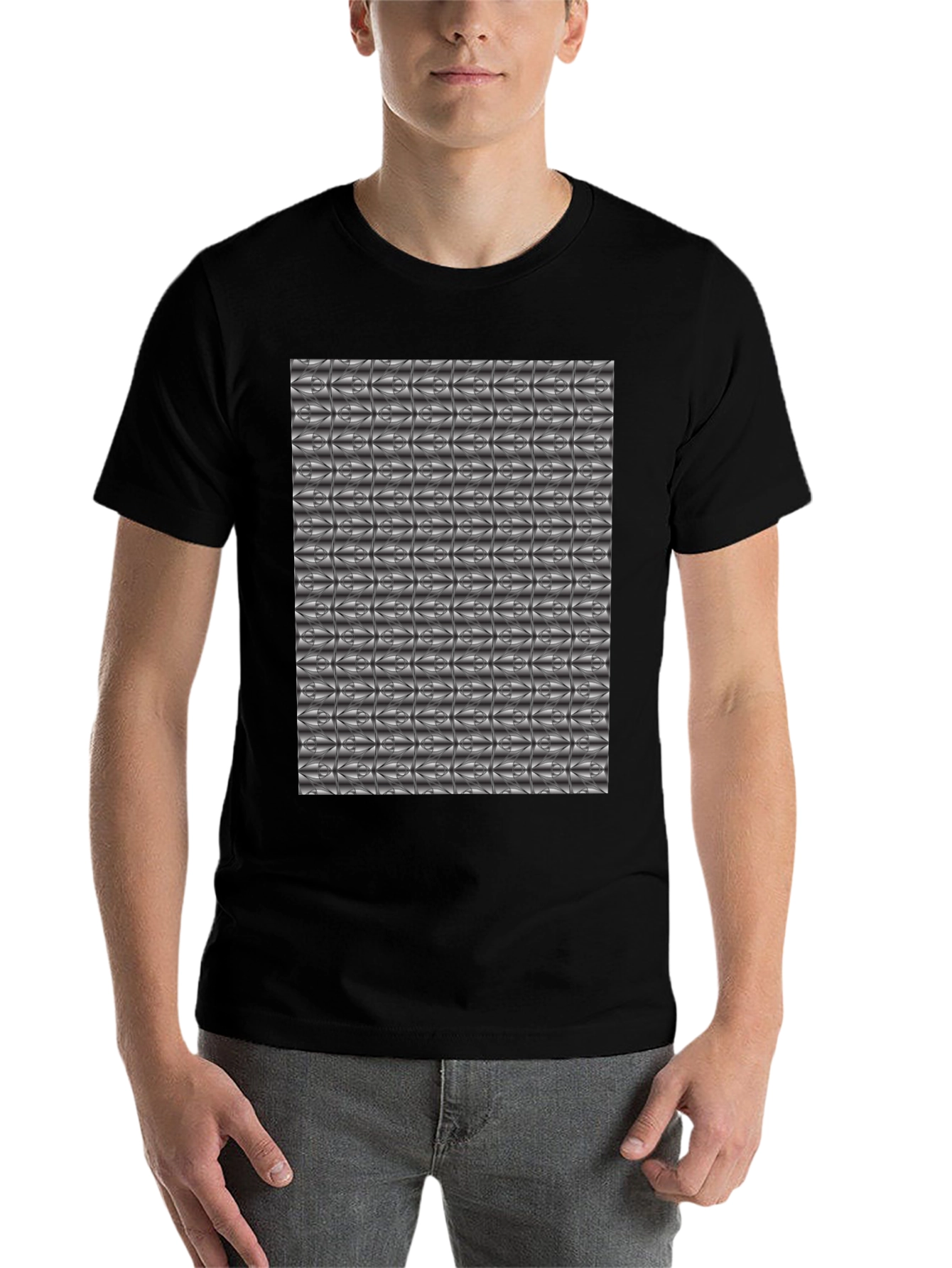 Abstract Pattern Black T-Shirt