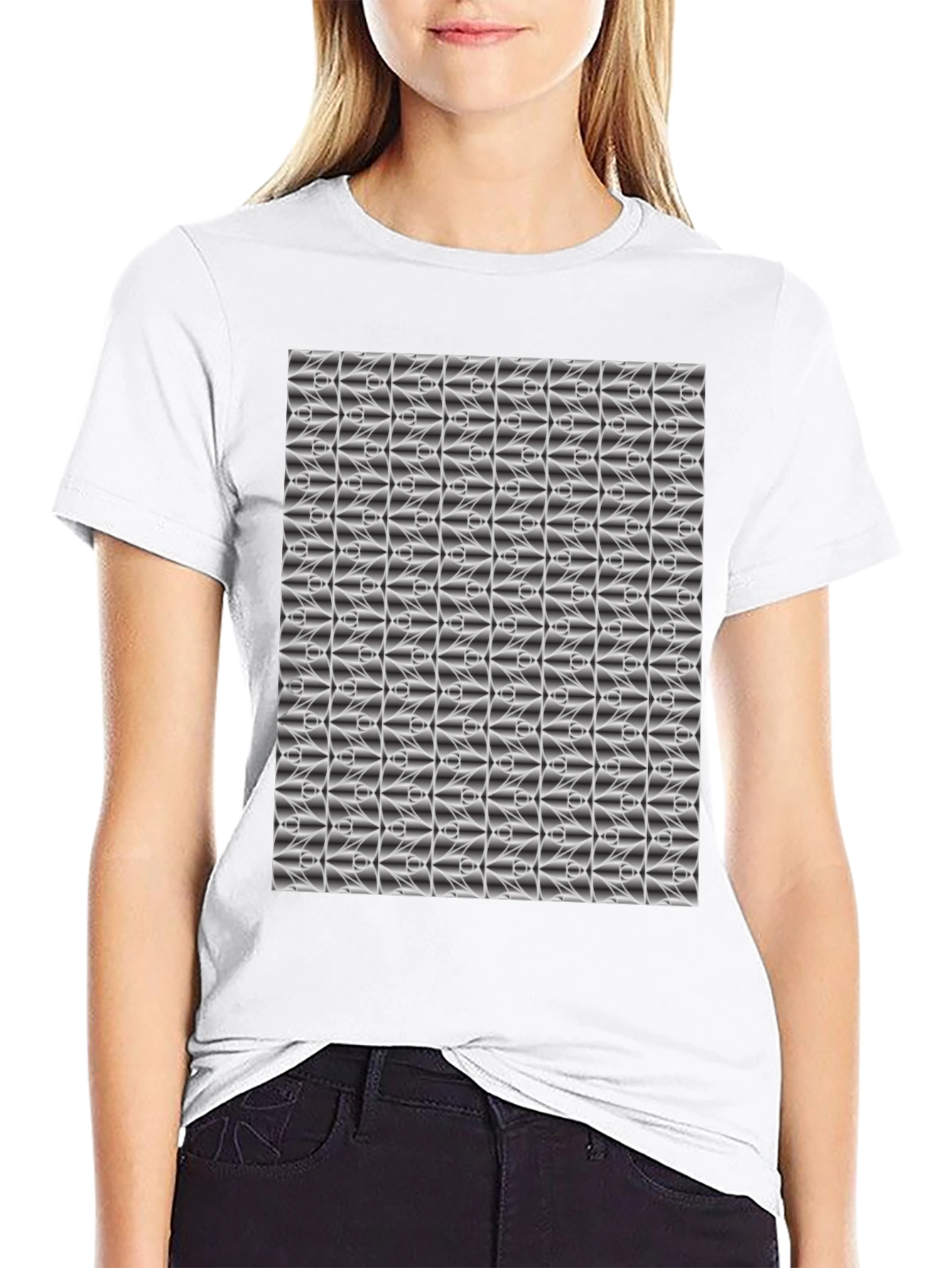 Abstract Pattern Black T-Shirt