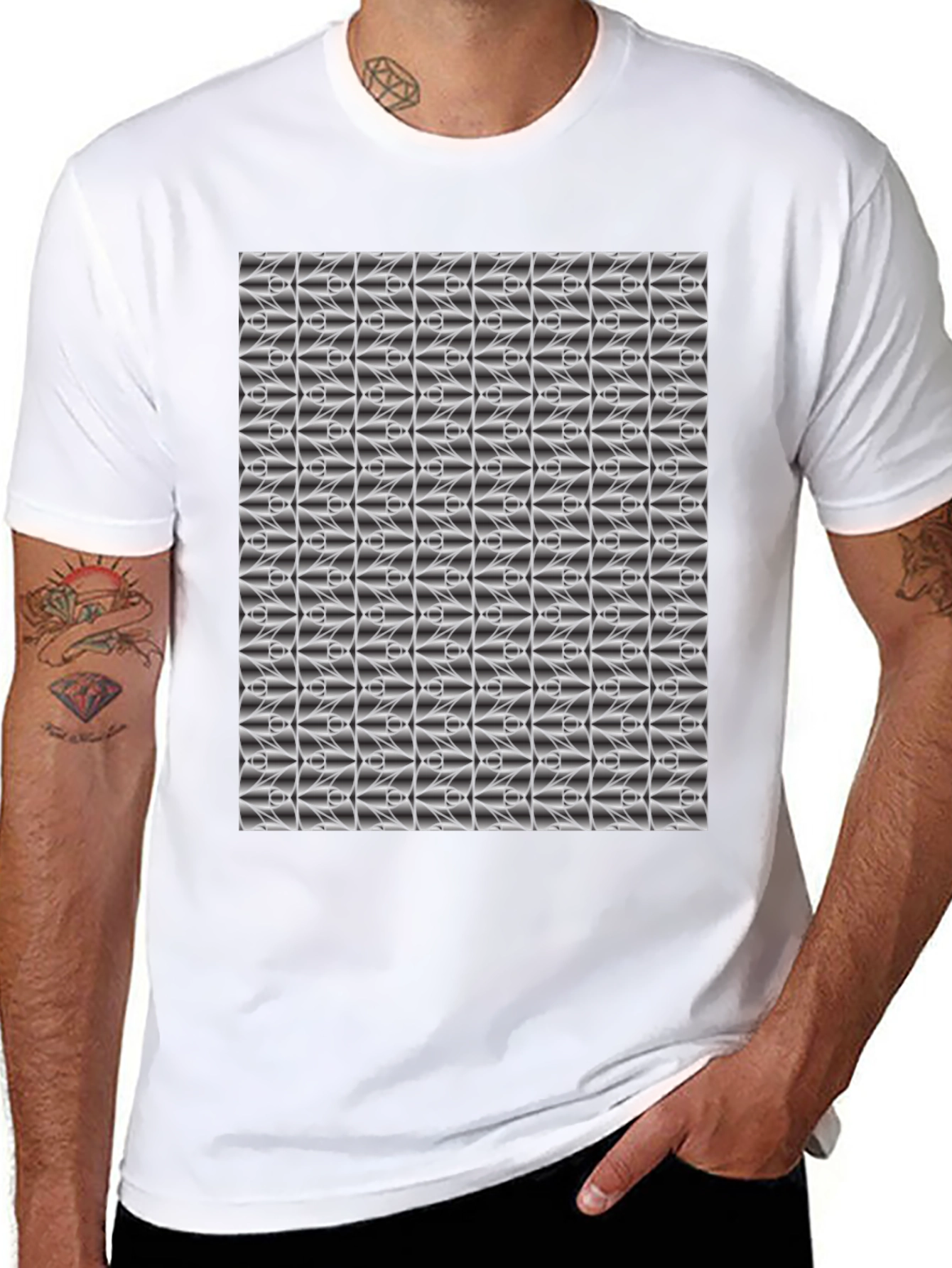 Abstract Pattern Black T-Shirt