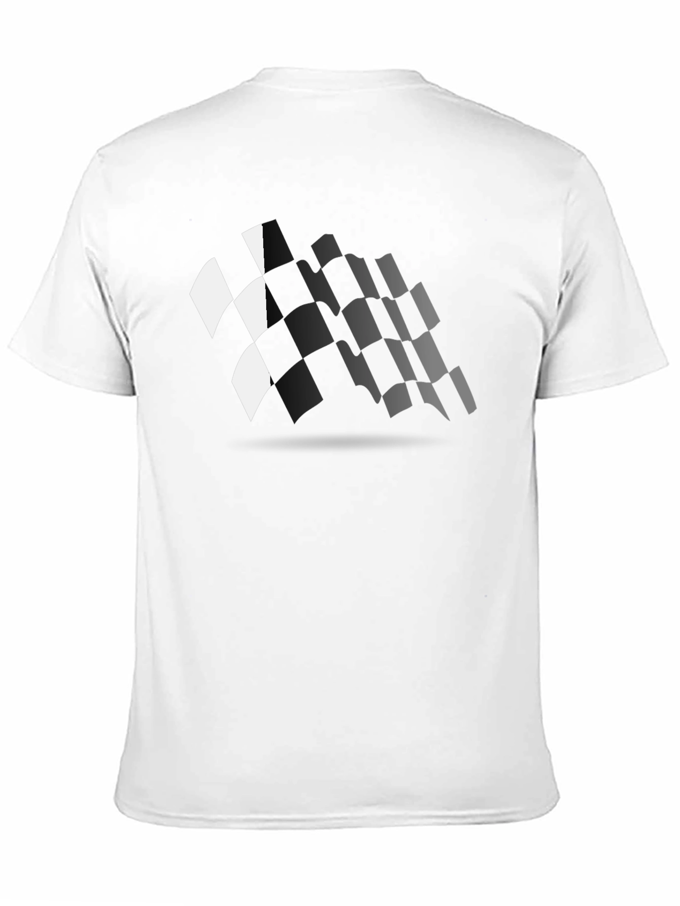 Checkered Flag Graphic Black T-Shirt Racing Fan Apparel