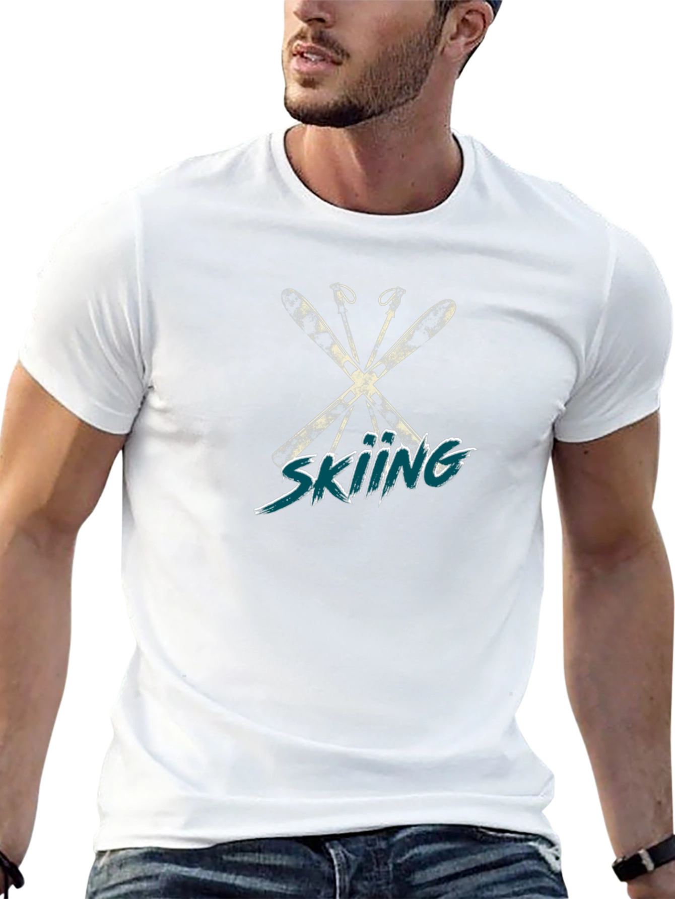 Skiing Graphic T-Shirt - Winter Sport Tee