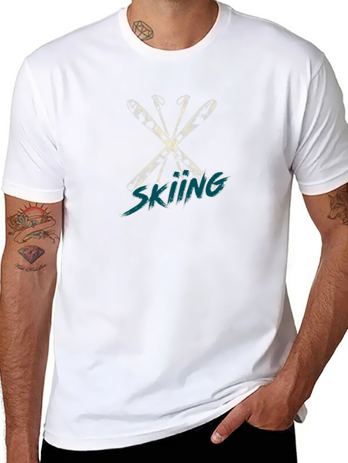 Skiing Graphic T-Shirt - Winter Sport Tee