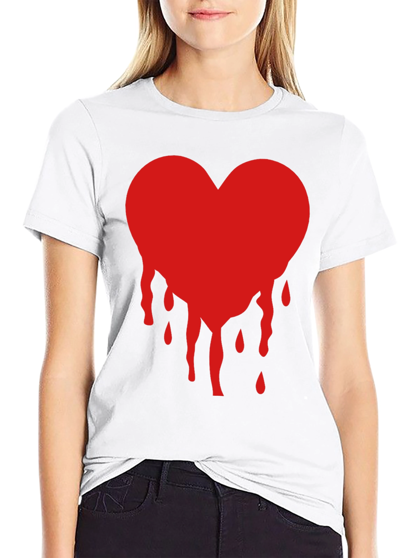 Bleeding Heart Graphic Tee - Trendy Casual Style