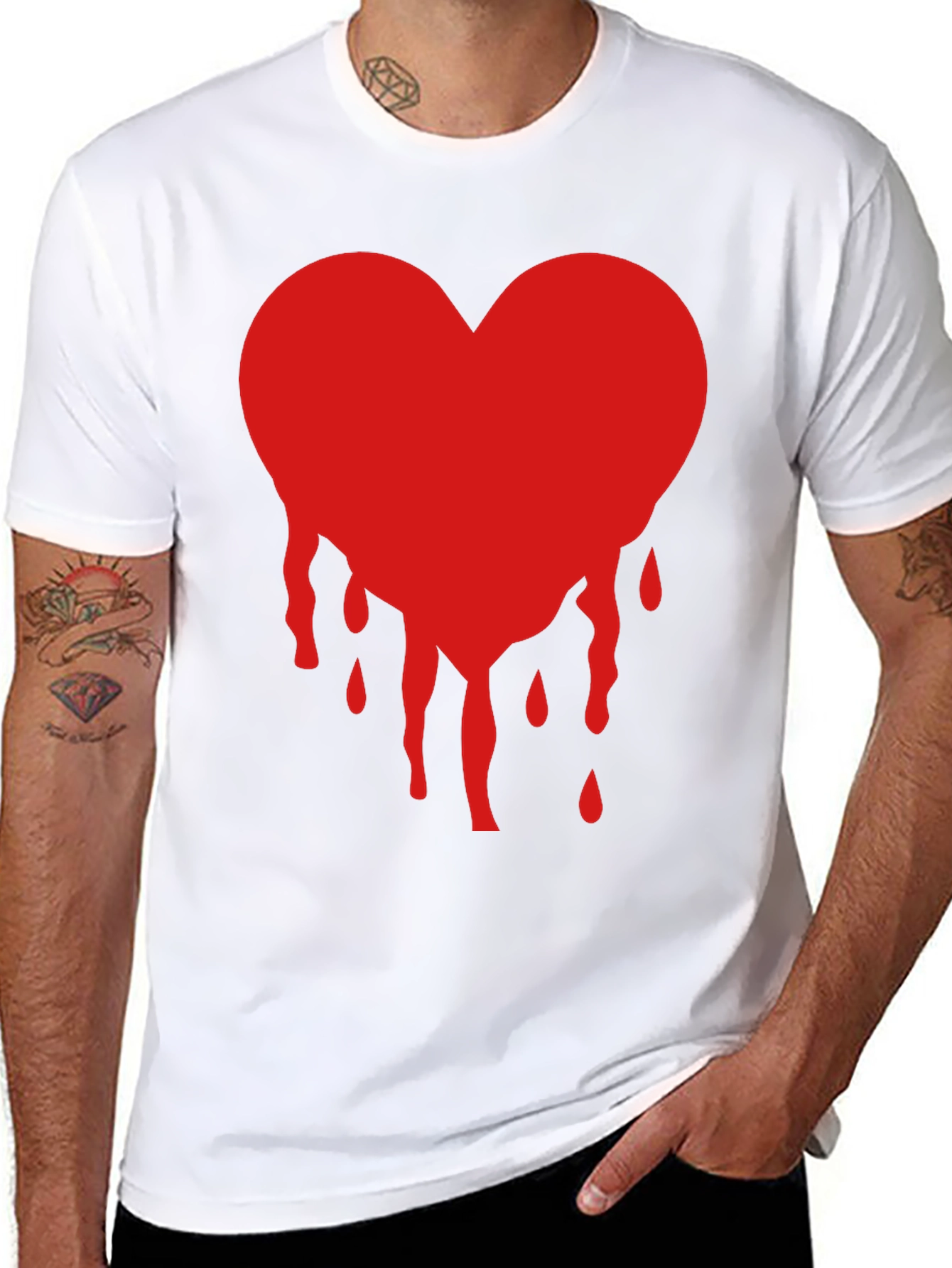 Bleeding Heart Graphic Tee - Trendy Casual Style