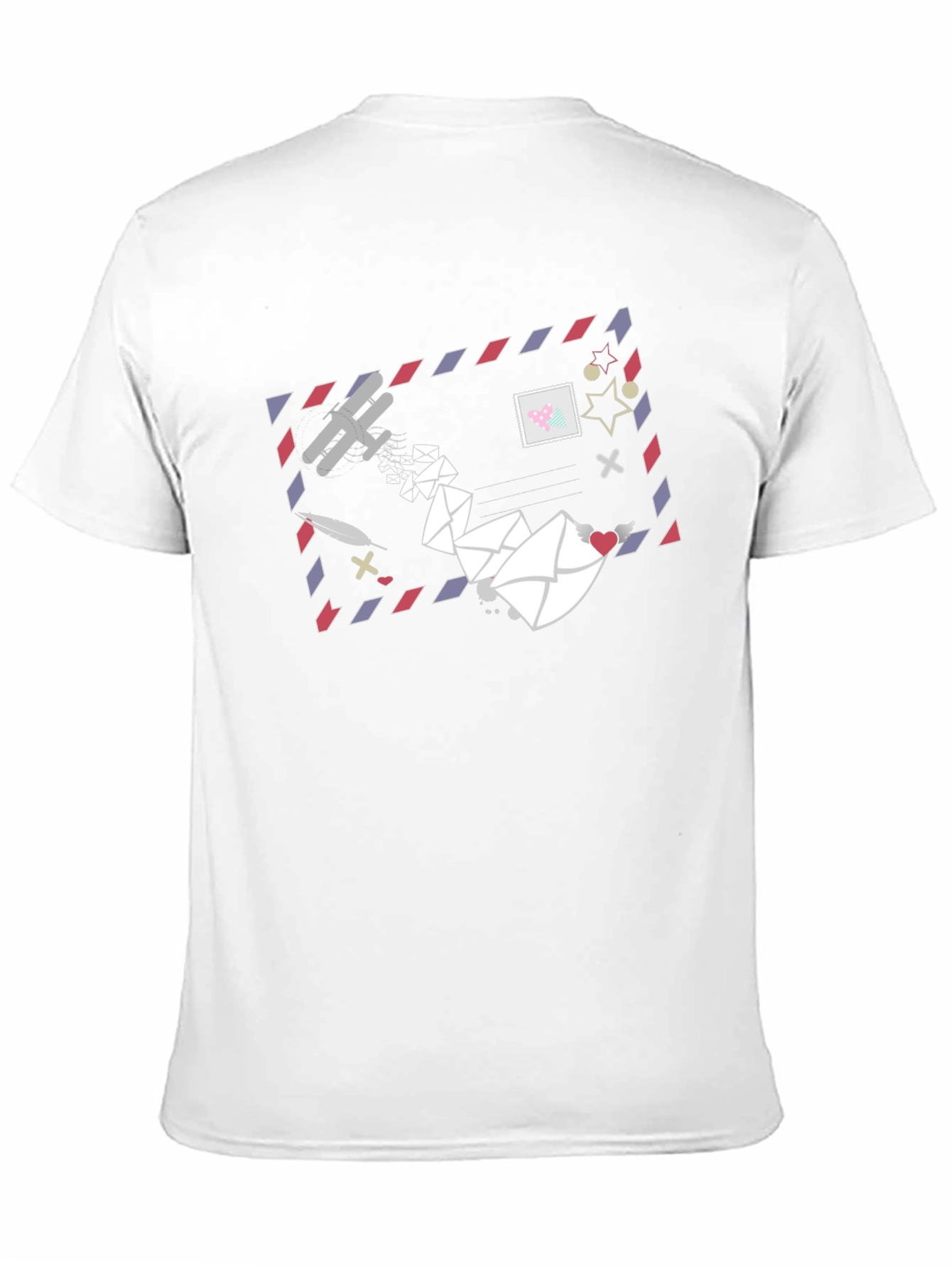 Mail Art Graphic Tee - Black Cotton T-Shirt