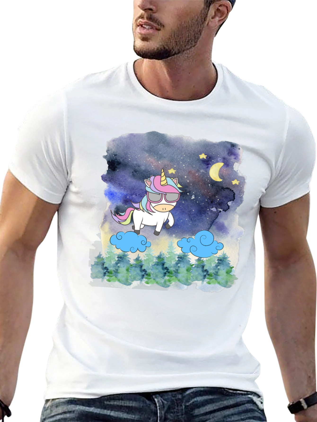 Unicorn Night Sky Graphic Tee