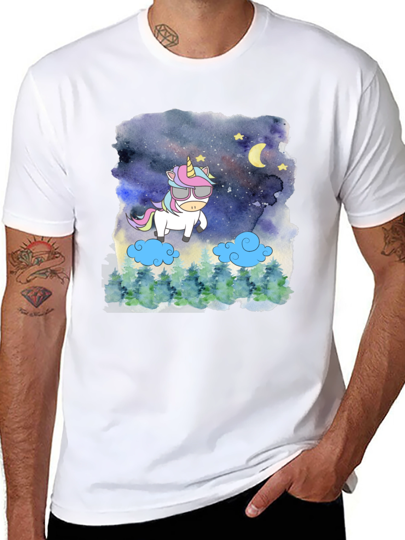Unicorn Night Sky Graphic Tee