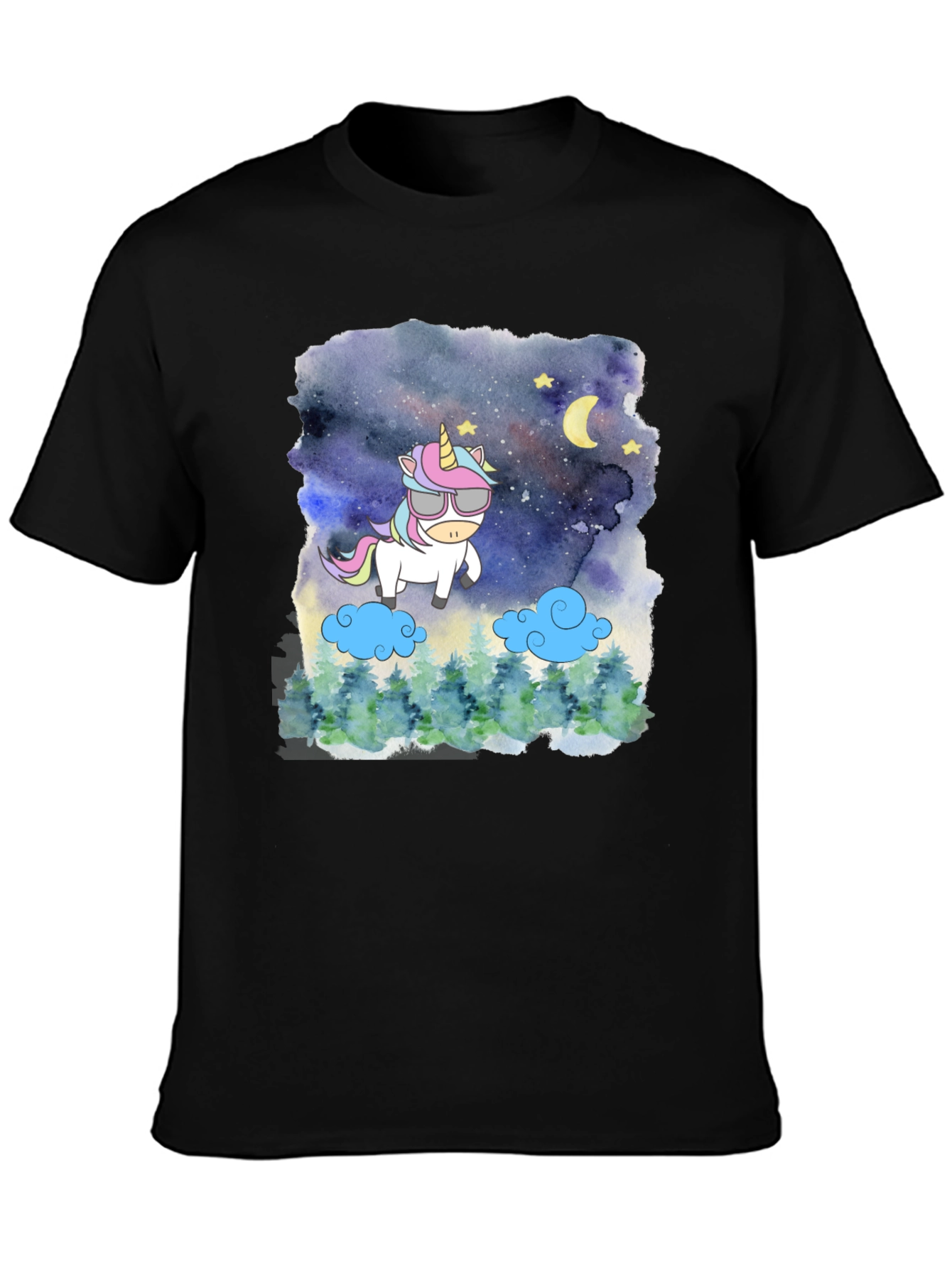 Unicorn Night Sky Graphic Tee