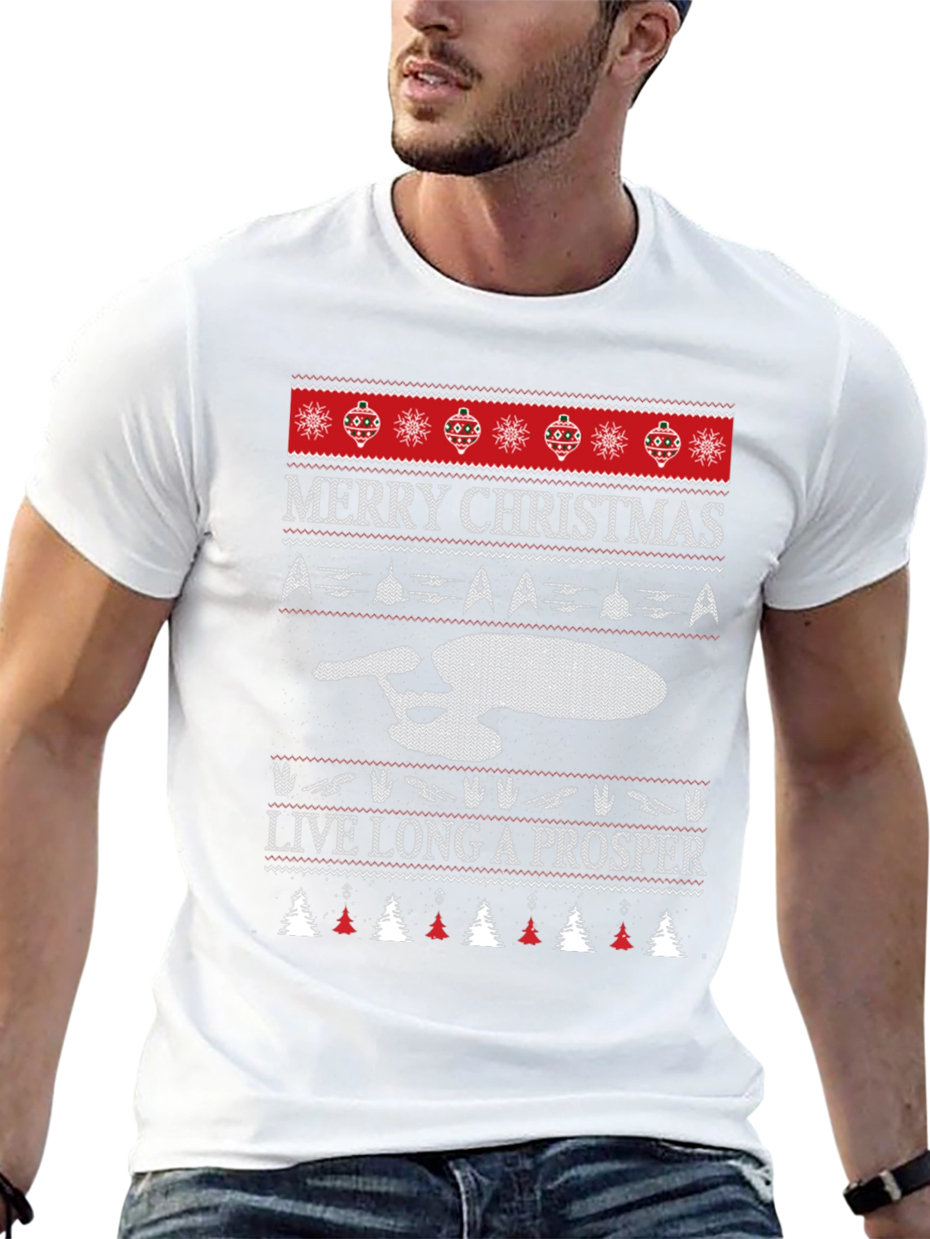 Star Trek Ugly Christmas Sweater Graphic Tee