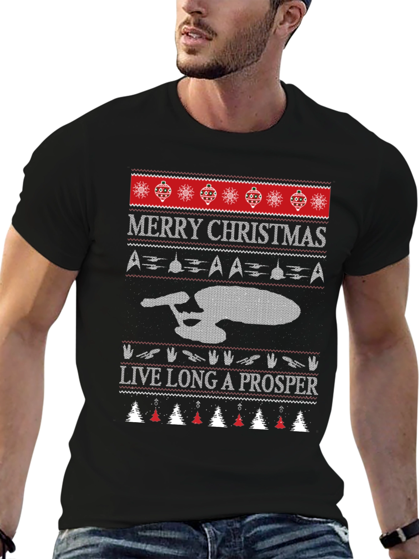 Star Trek Ugly Christmas Sweater Graphic Tee