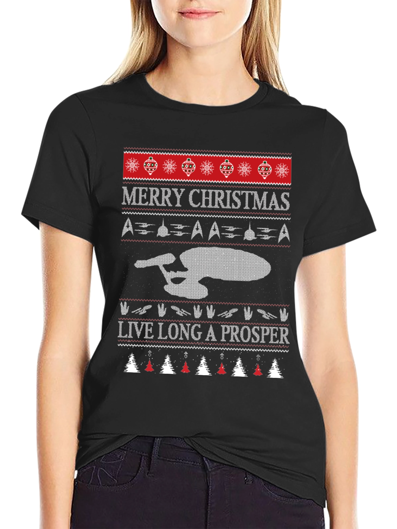 Star Trek Ugly Christmas Sweater Graphic Tee