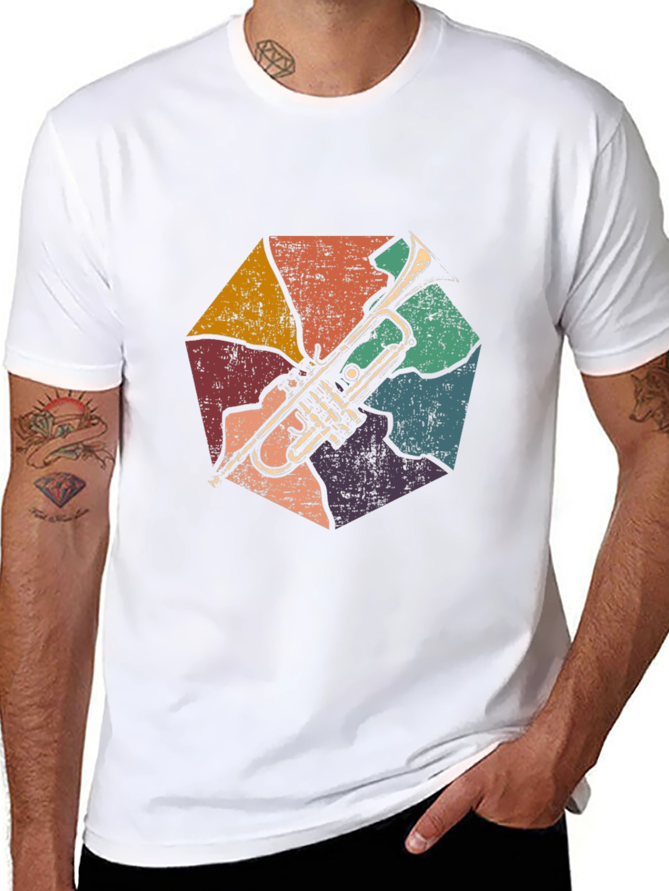 Retro Trumpet T-Shirt - Music Lover Tee