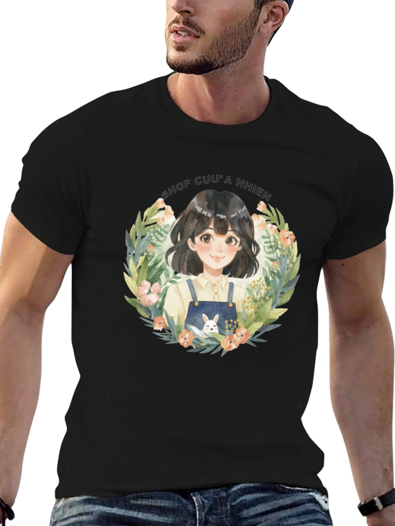 Floral Girl Graphic T-Shirt