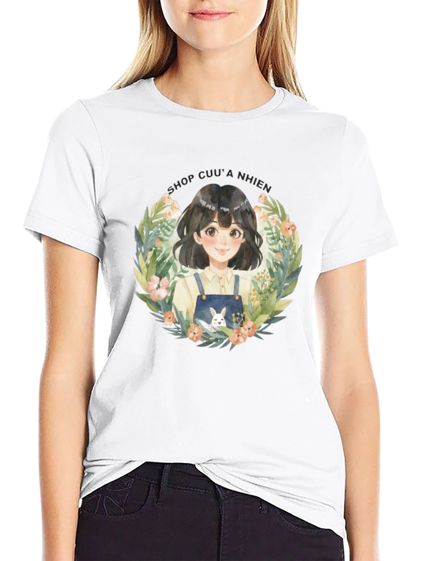 Floral Girl Graphic T-Shirt