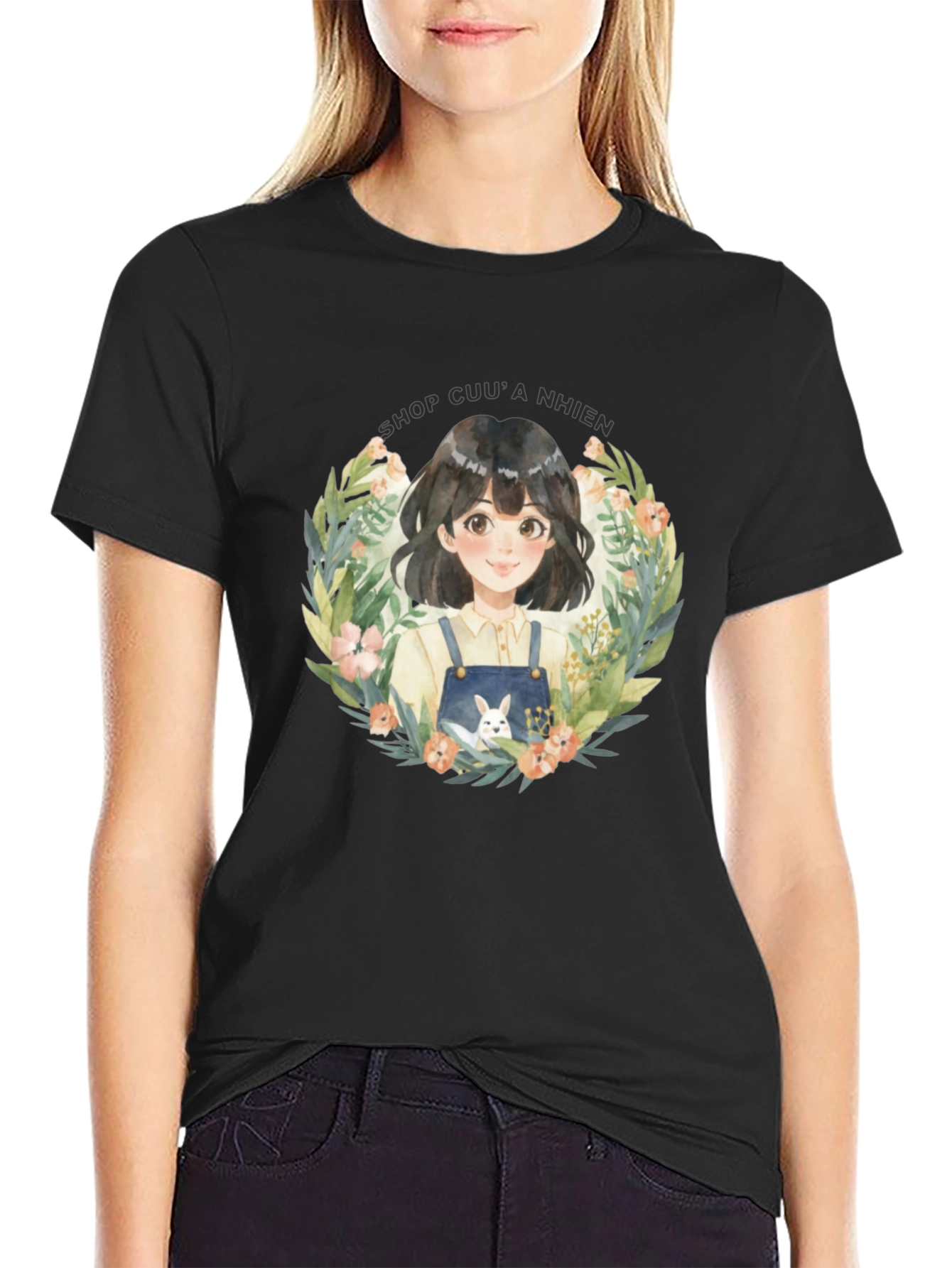 Floral Girl Graphic T-Shirt