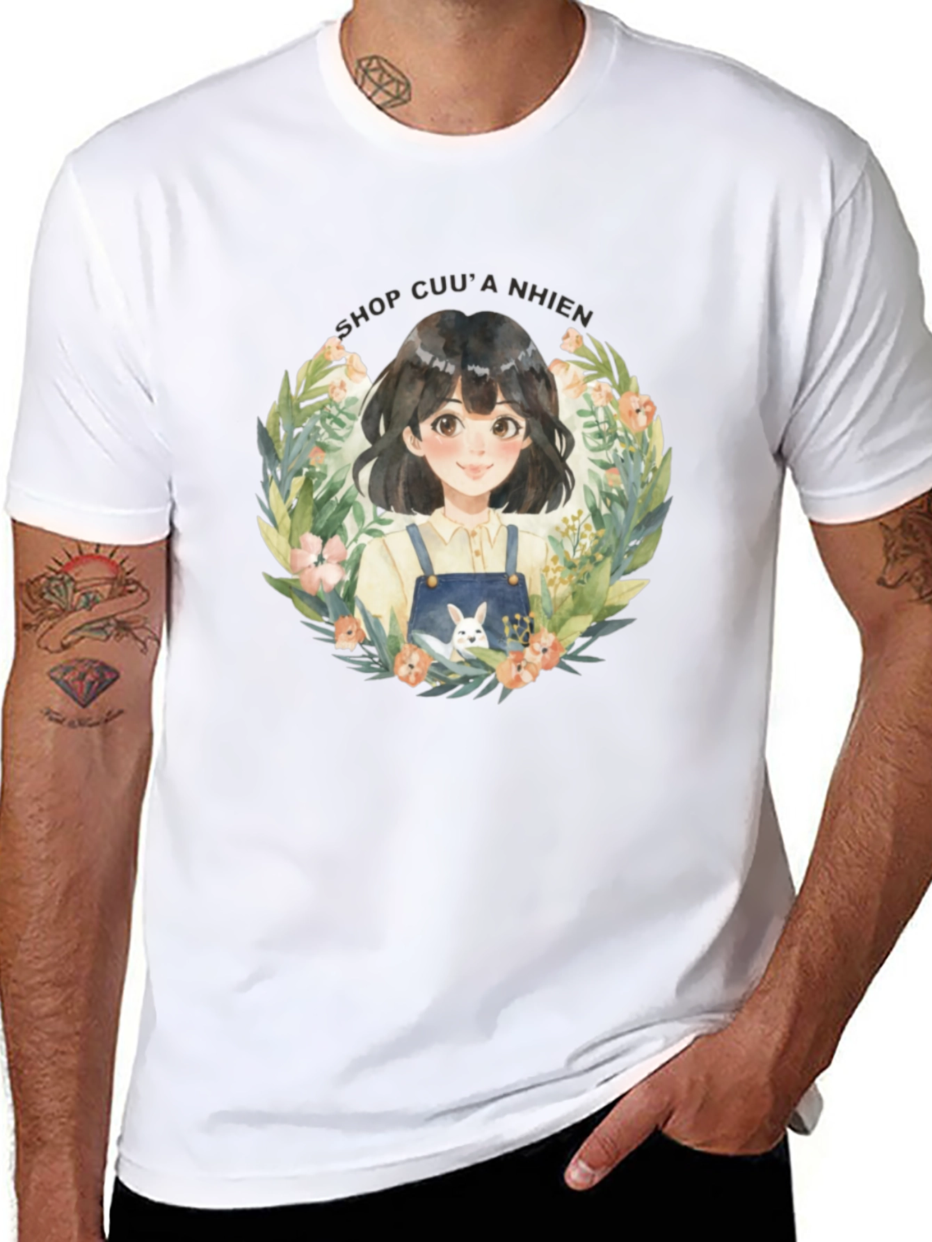 Floral Girl Graphic T-Shirt