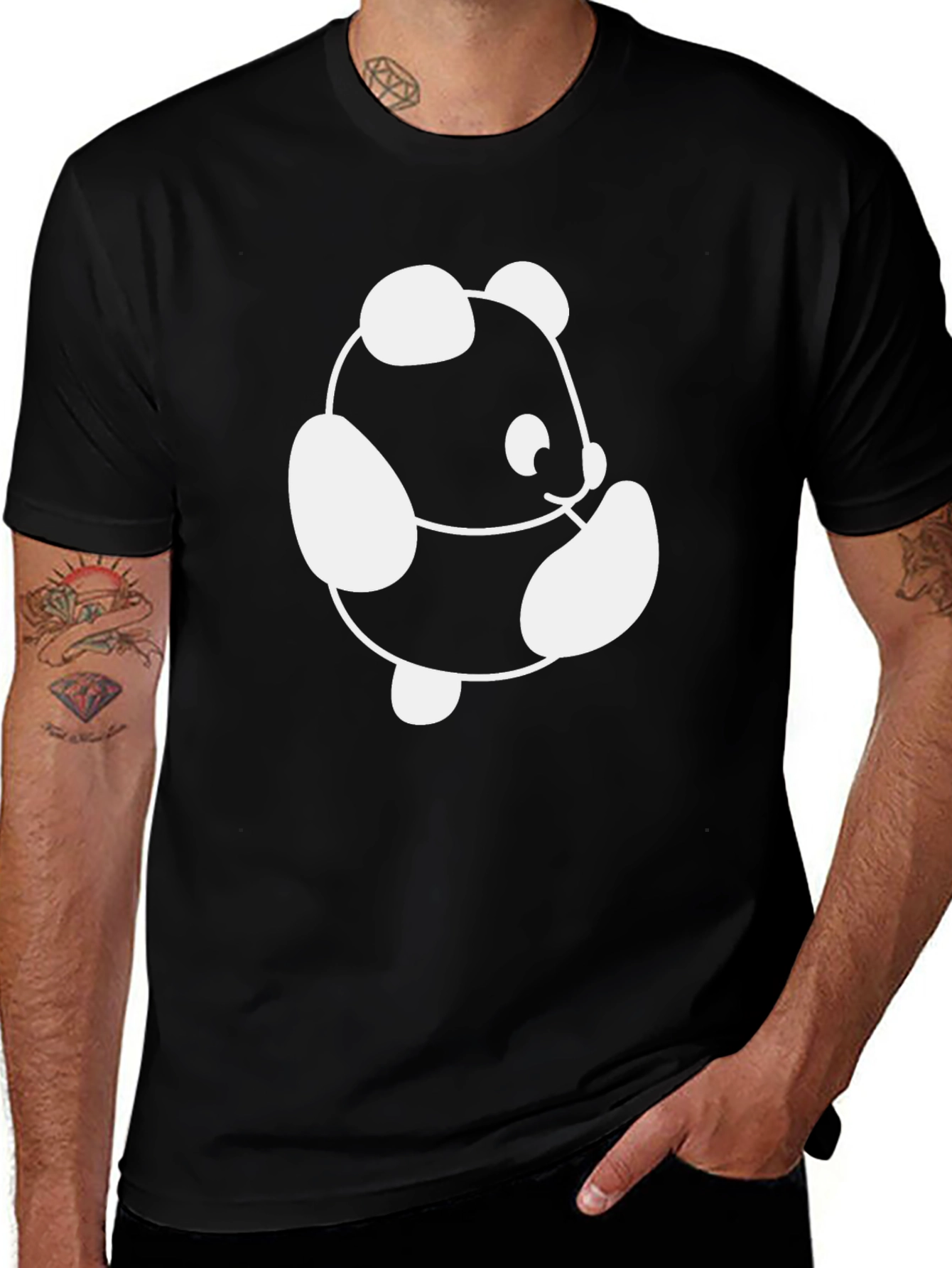 Panda Graphic Black T-Shirt