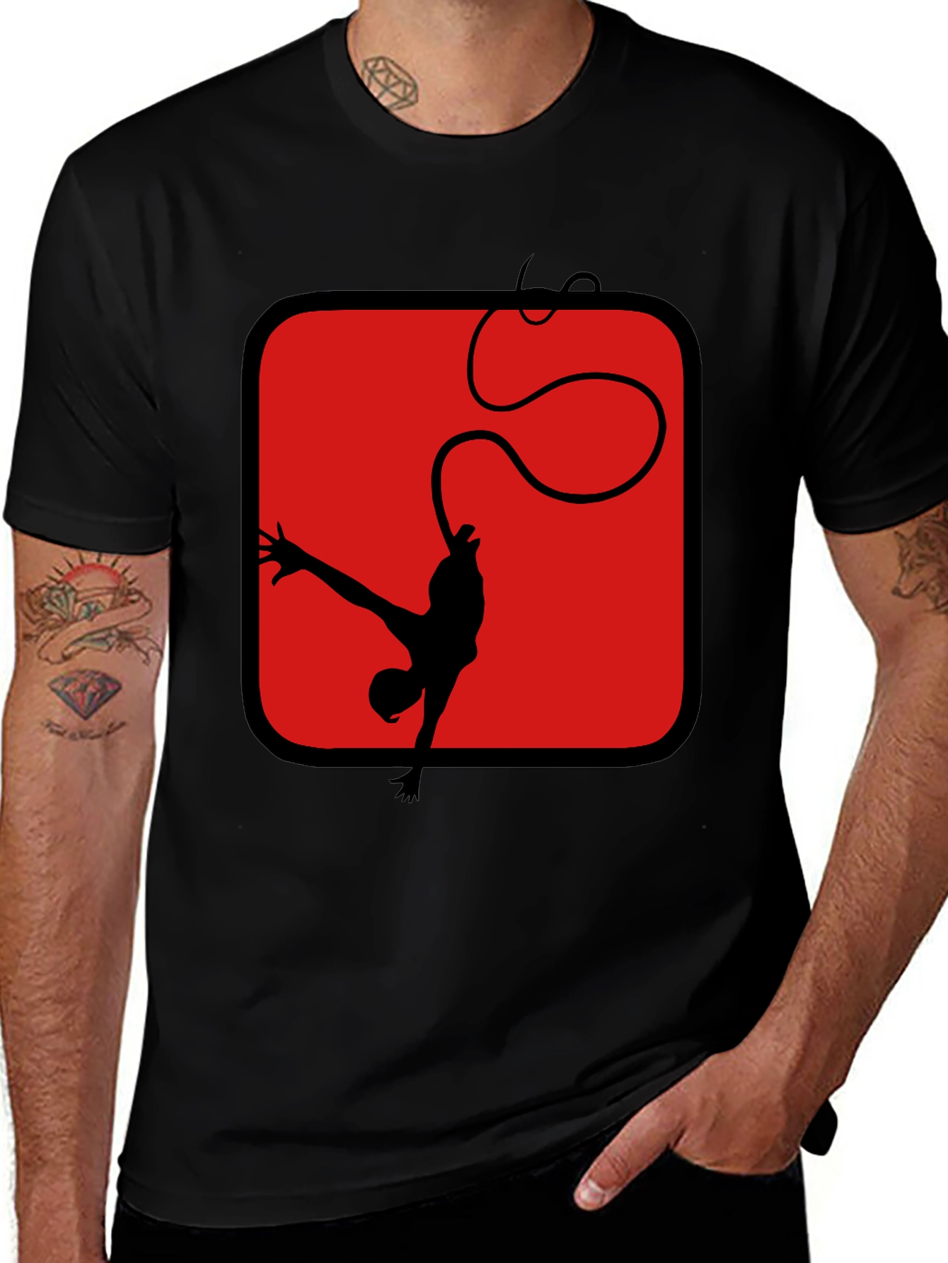 Bungee Jumper Graphic Tee - Black