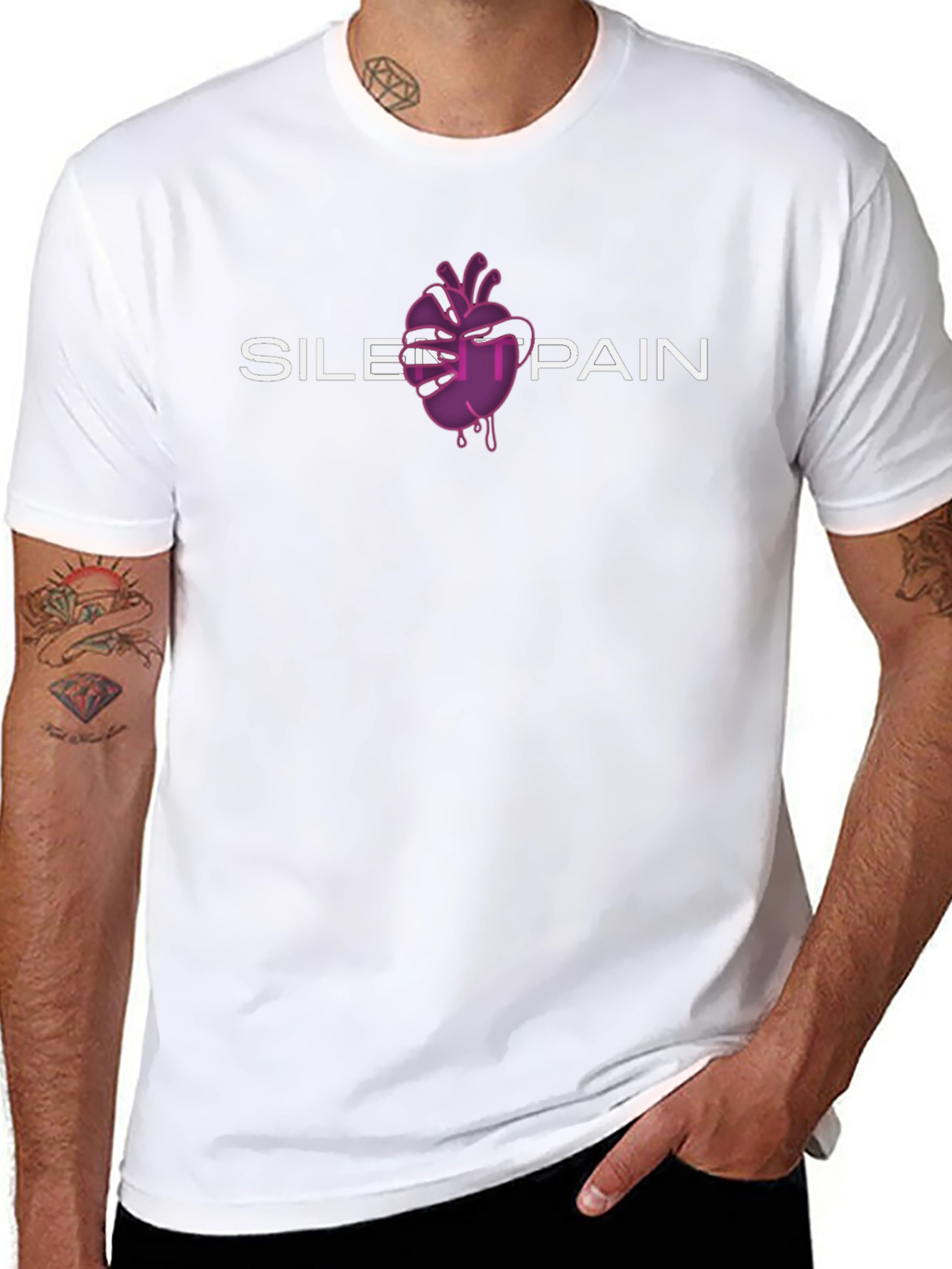 Silent Pain Graphic T-Shirt - Black