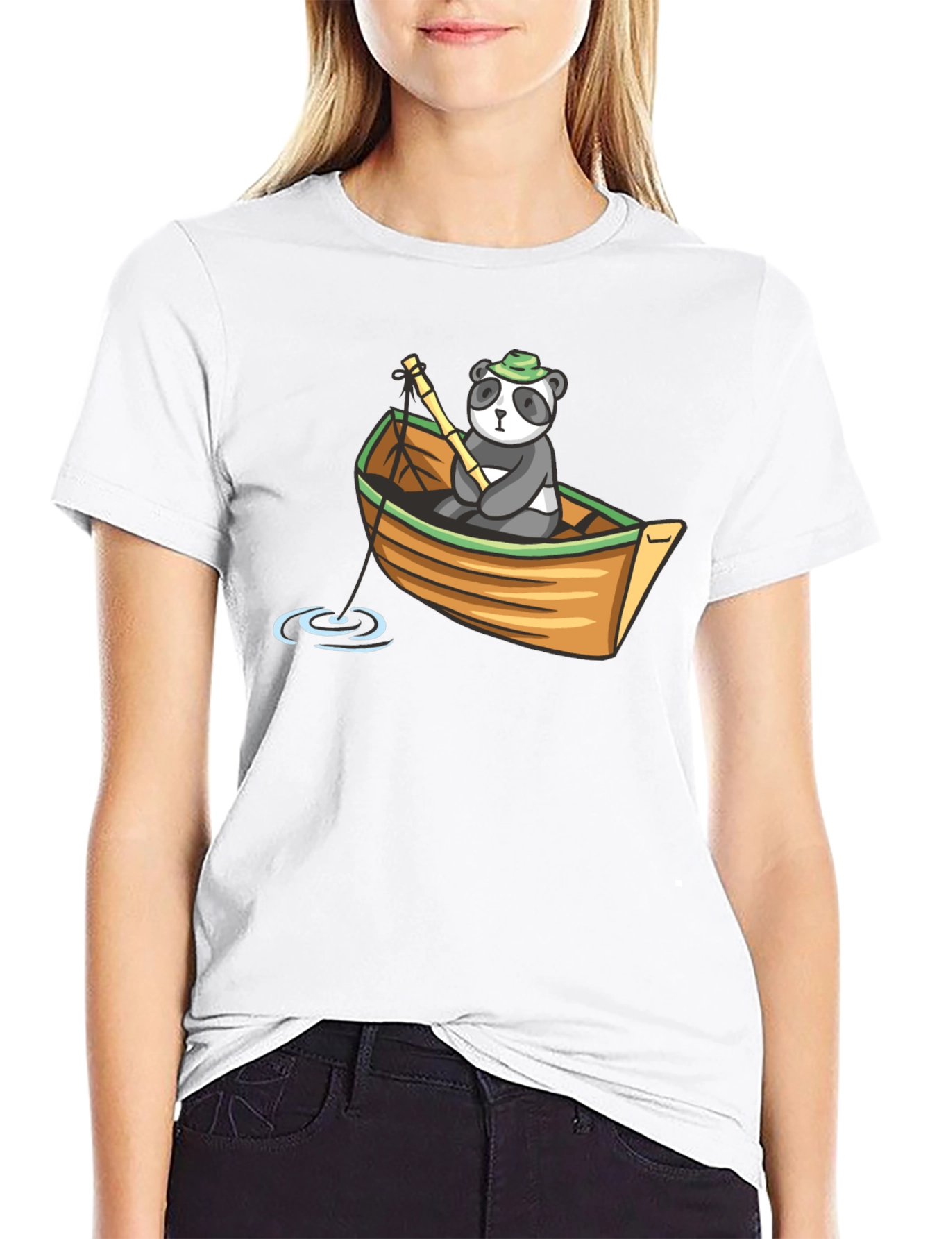 Panda Fishing T-Shirt - Cute Graphic Tee