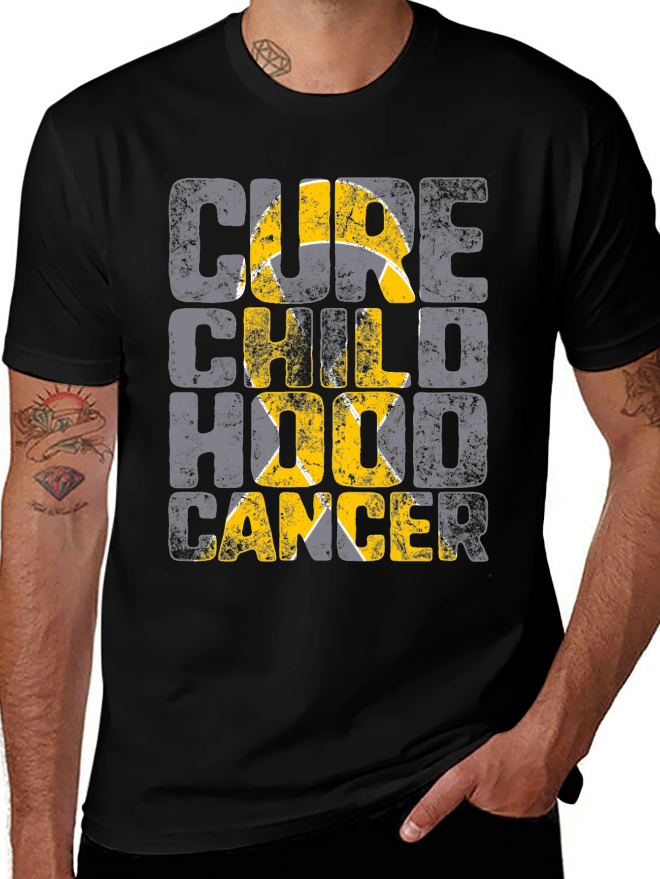 Cure Childhood Cancer Awareness Graphic T-Shirt