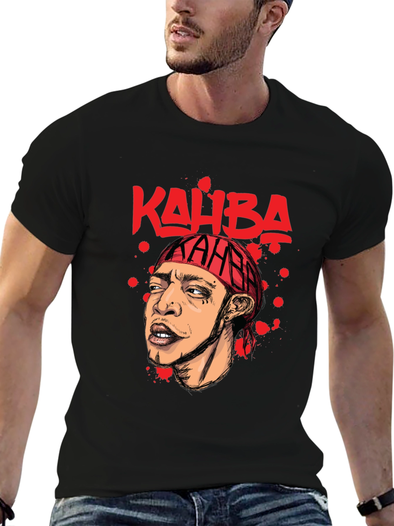 Kahba Graphic Print T-Shirt - Black
