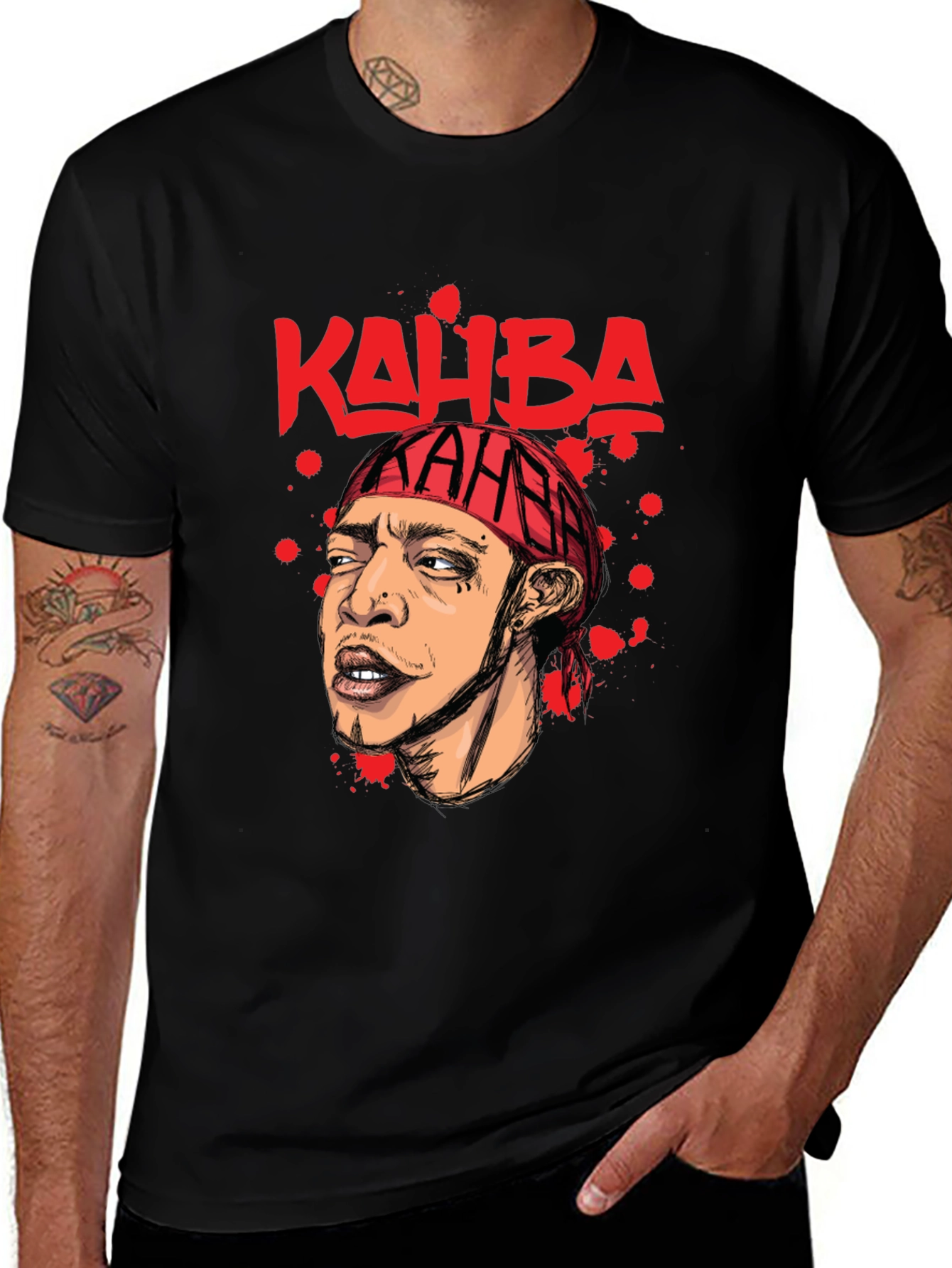 Kahba Graphic Print T-Shirt - Black