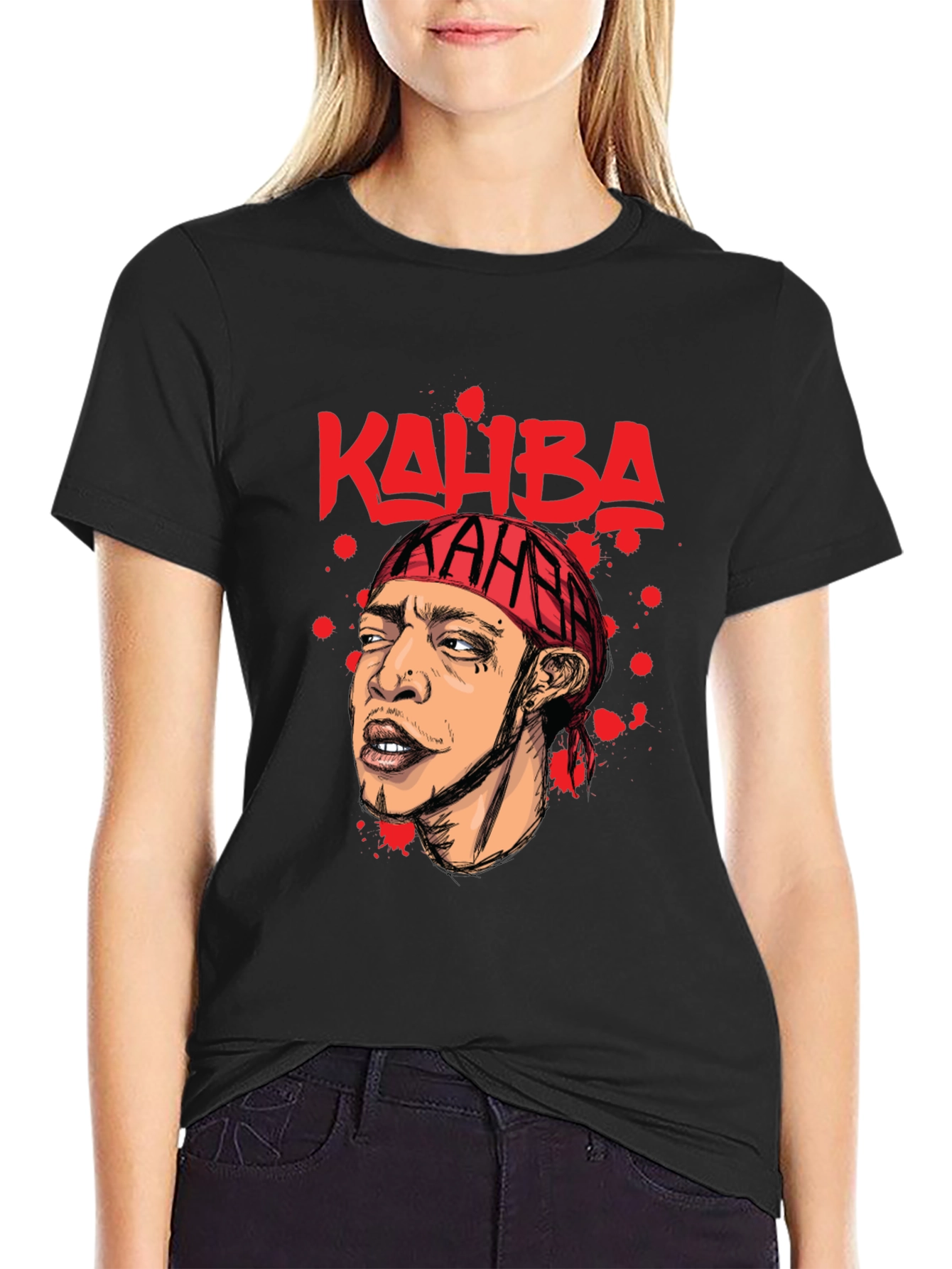Kahba Graphic Print T-Shirt - Black
